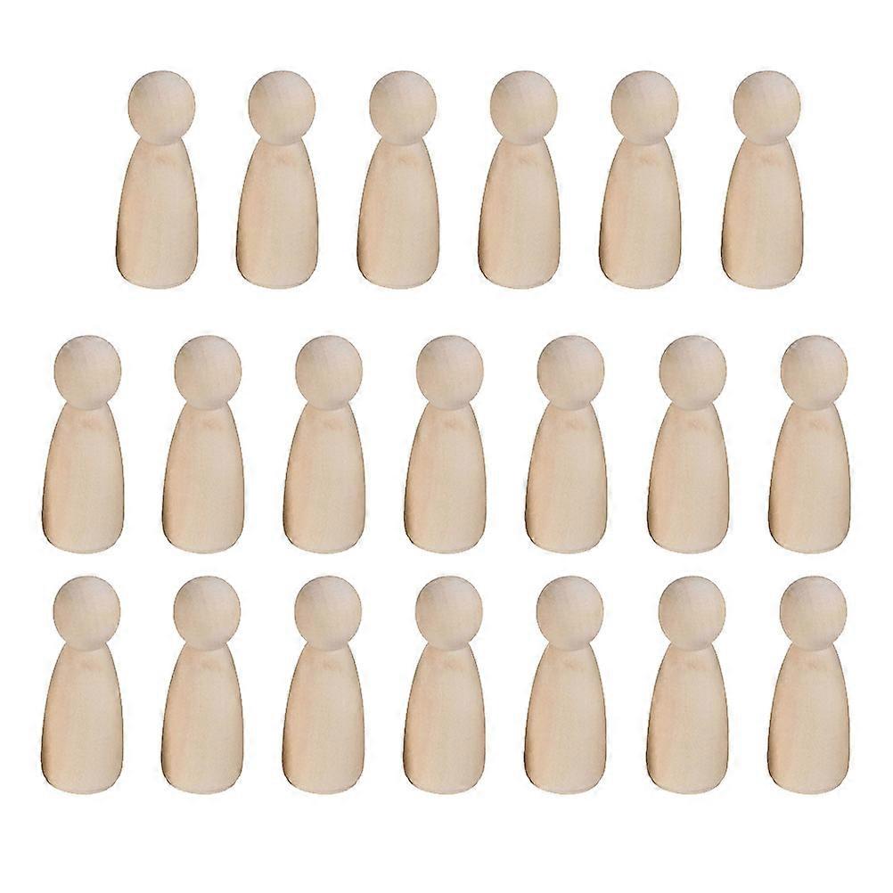 لعبة دمية خشبية للزينة 20 قطعة صغيرة صفراء غير مكتملة الدمى الحرفية مشروع اللوازم 35mm فتاة شكل