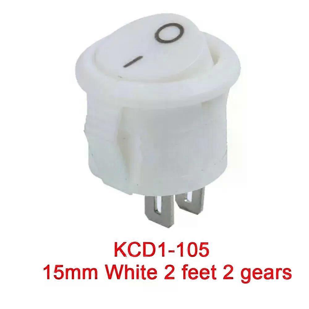 5/10pc ON/OFF Switch Red White Round Rocker Toggle Switch Plastic Push Button Switch Small power boat type switch