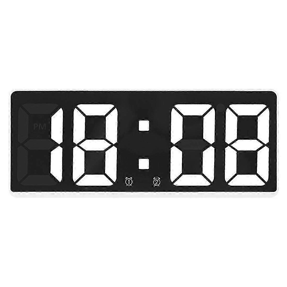 Sound Activation & Timer Control with Date/Time Display - Adjustable Brightness & Volume, Black Shell White Light Alarm with Countdown Featu