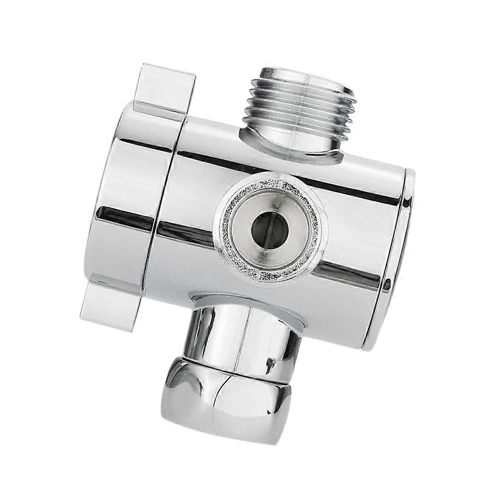 Silver Stainless Steel 3Way Shower Diverter Valve for Home Bathroom Use, Easy to Install, Durable