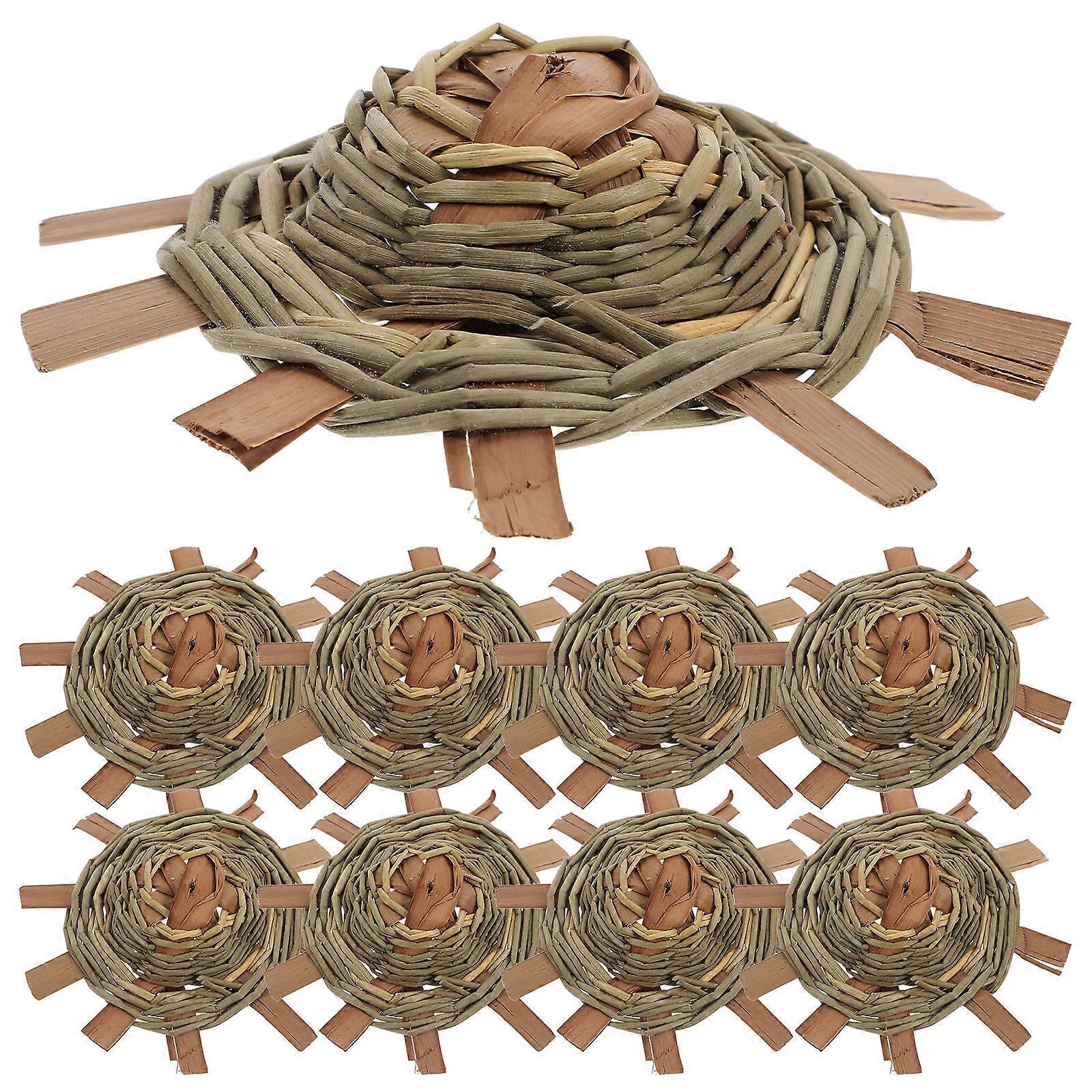 10pcs Mini Straw Hats for Crafts – Woven Doll Hat Decorations for DIY Projects, Mini House Ornaments & Unique Home Decor Ideas