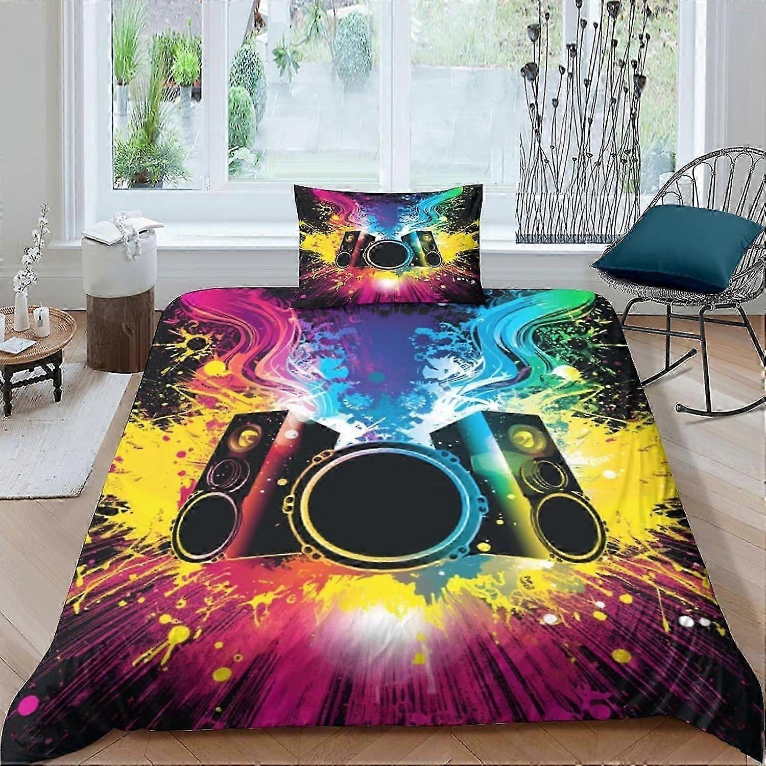 3D Printed Hufflepuff Comforter Cover Set 3 Pieces Duvet Cover Soft Microfiber Bedding Set with 2 Pillowcases (135*200 CM)