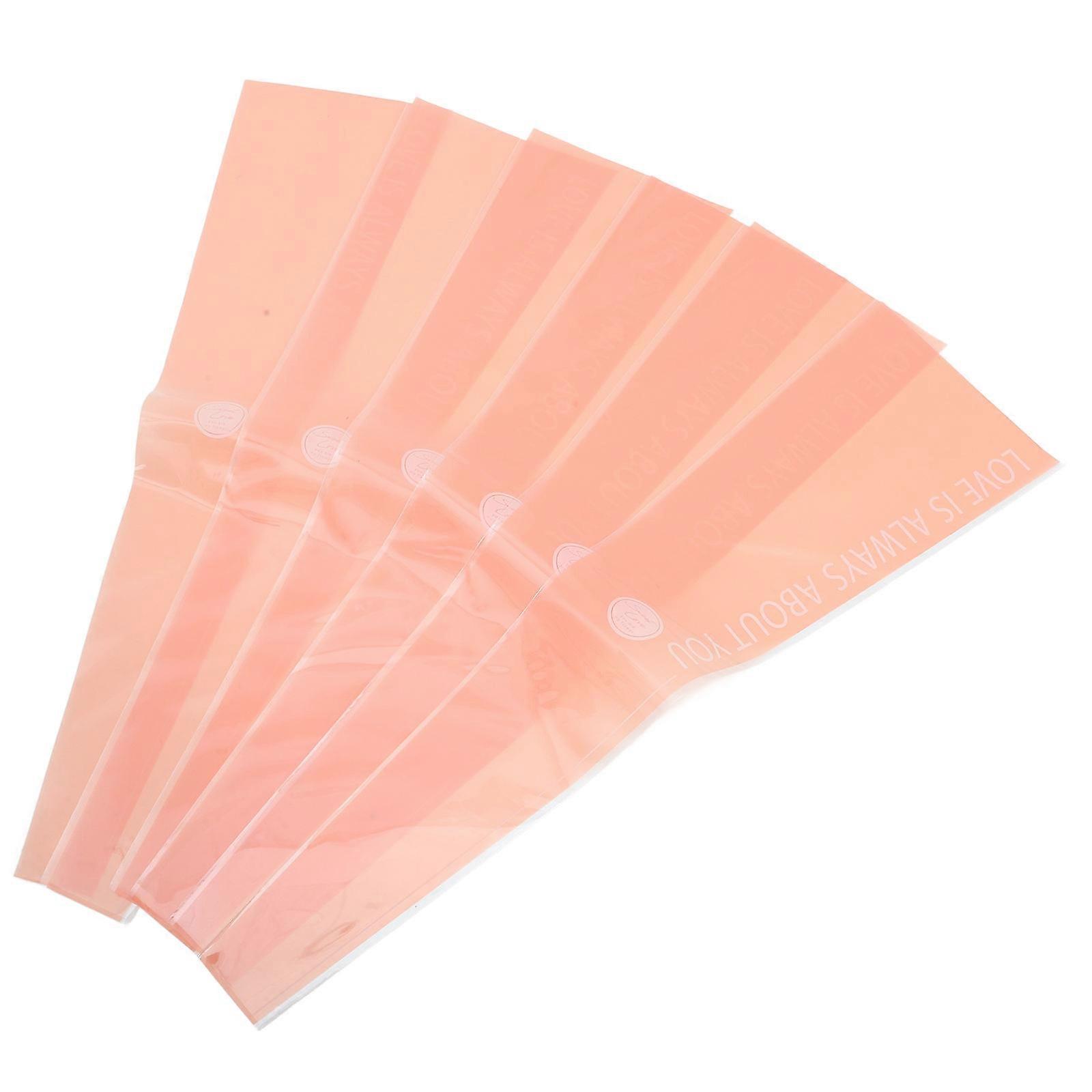 Pink OPP Flower Packing Sleeve for Decoration Simple Chic Stylish Waterproof 100pcs