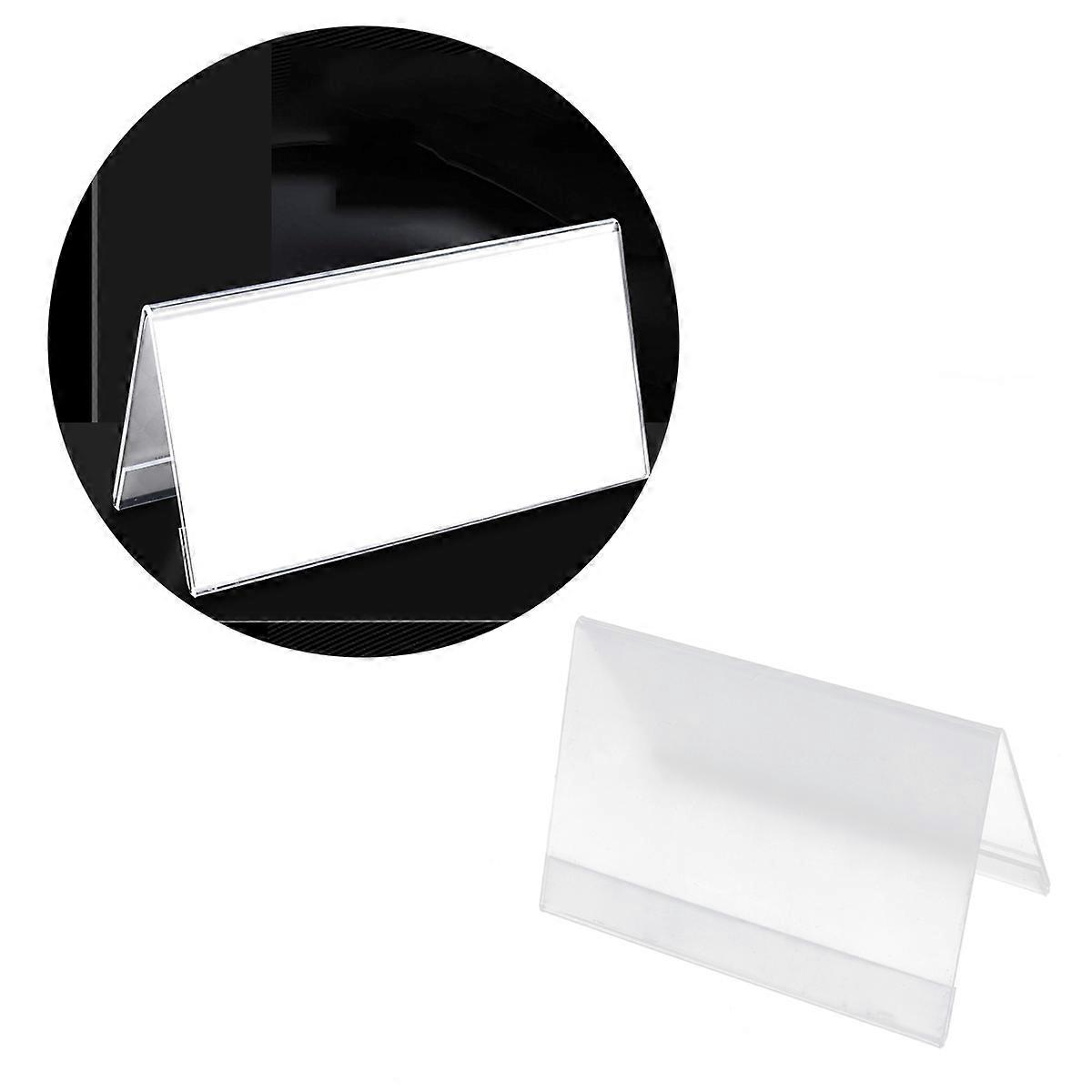 Transparent Acrylic V-Shaped Name Plate for Tables Easy to Change Content Lightweight and 5