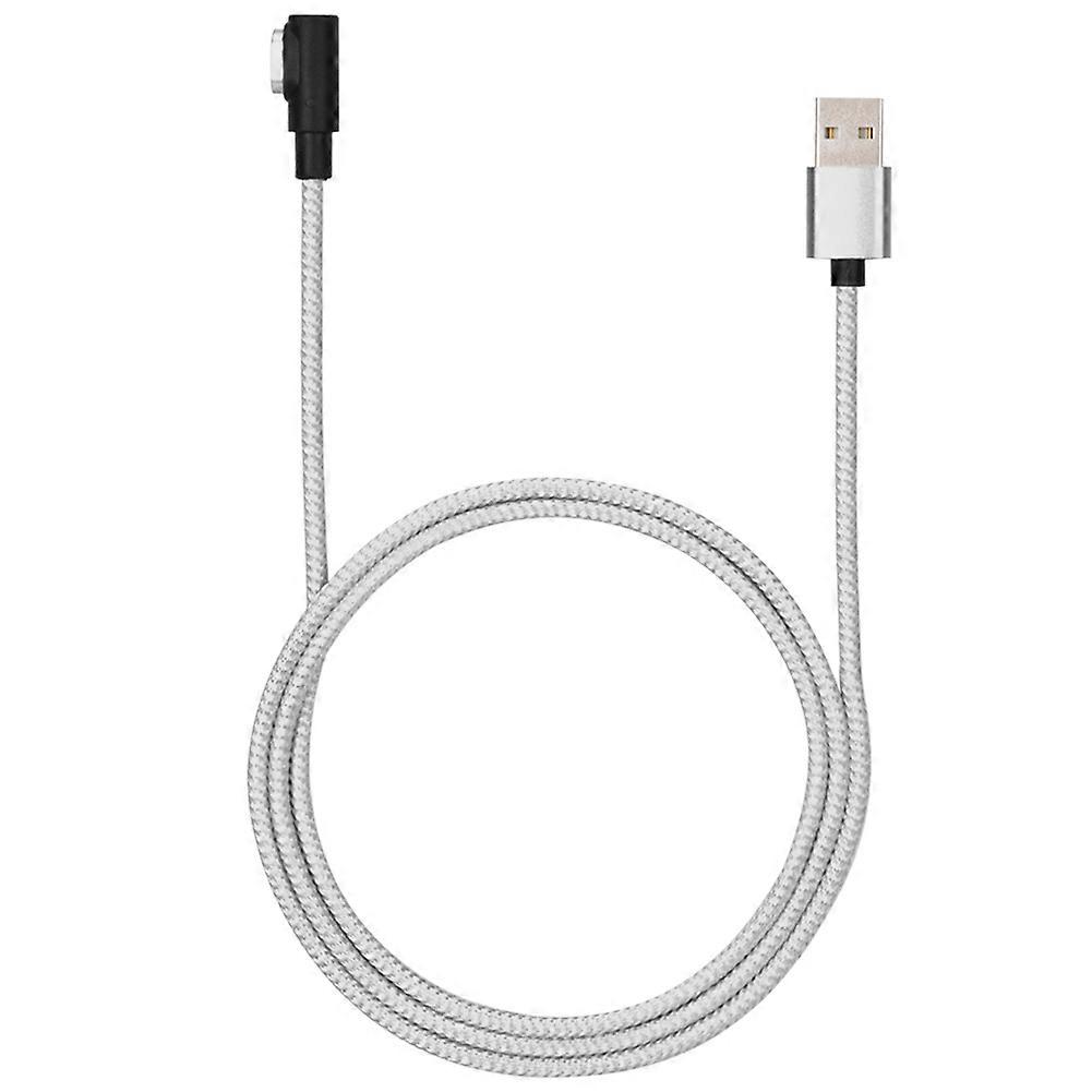 Data Cable Wire Charger Line Nylon Fast Charging For iOS Android TypE C (silver)