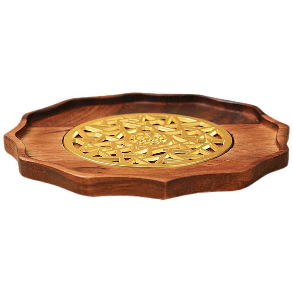 Wooden Tea Tray for Storage Use Brown Color with Smooth Texture and Chinese Retro Design 1 Piece
