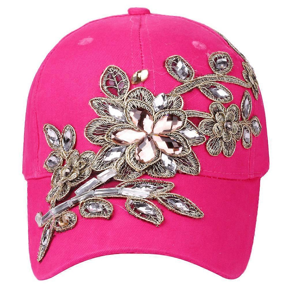 أزياء قبعة البيسبول زهرة على شكل قبعة قابلة للتعديل للطلاب بلون وردي للارتداء اليومي والإجازات 1 قطعة
