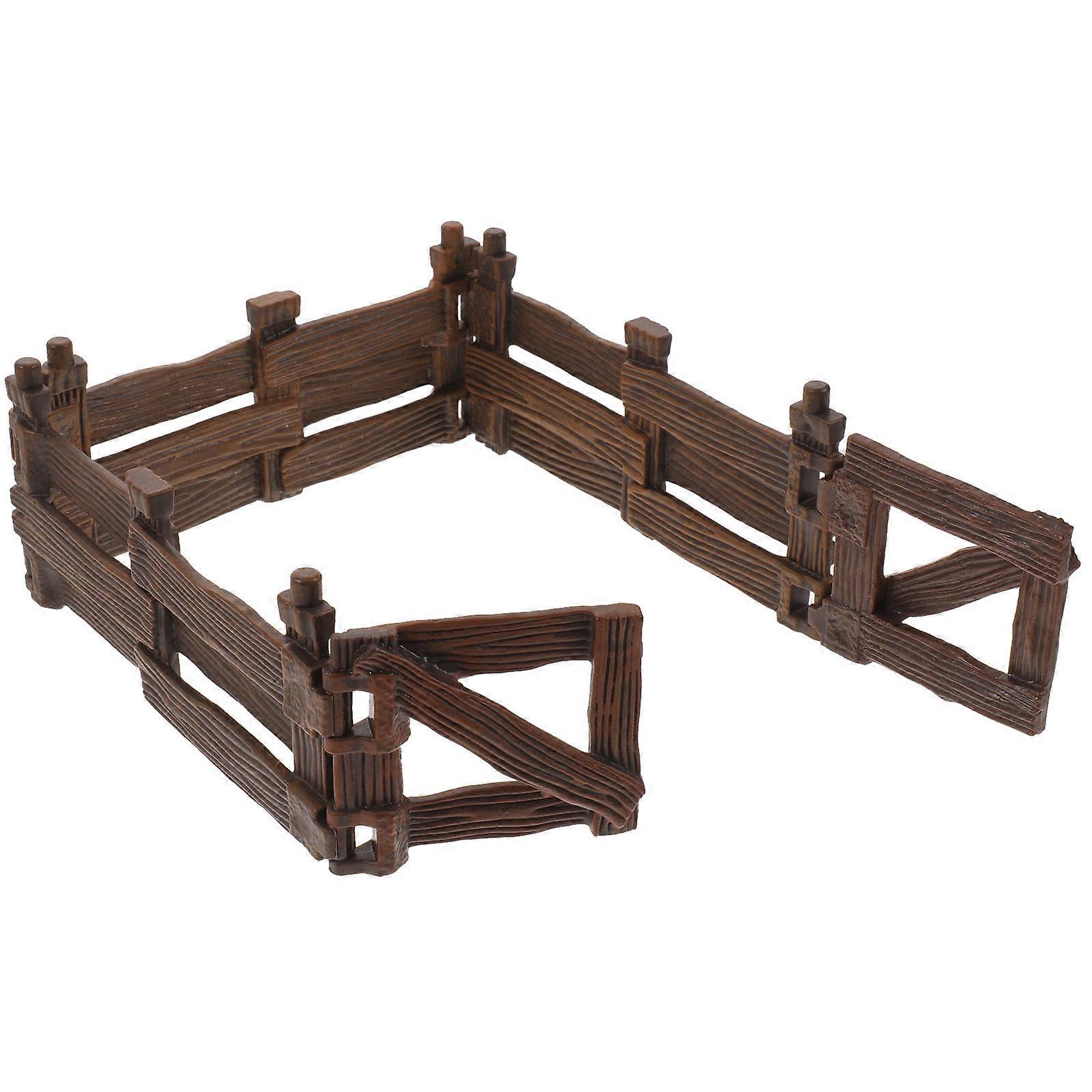 Miniature PVC Fence for Kids Playing with Realistic Detail and Smooth Surface 1 Set Coffee Color