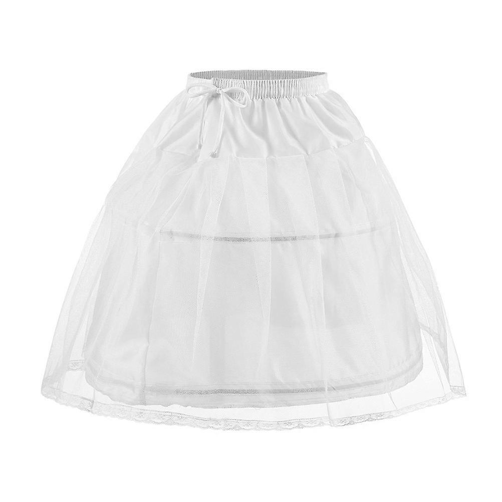 Layered Girls Underskirt Made Of Polyester Material Suitable For Birthday Parties In White Color 1Pcs