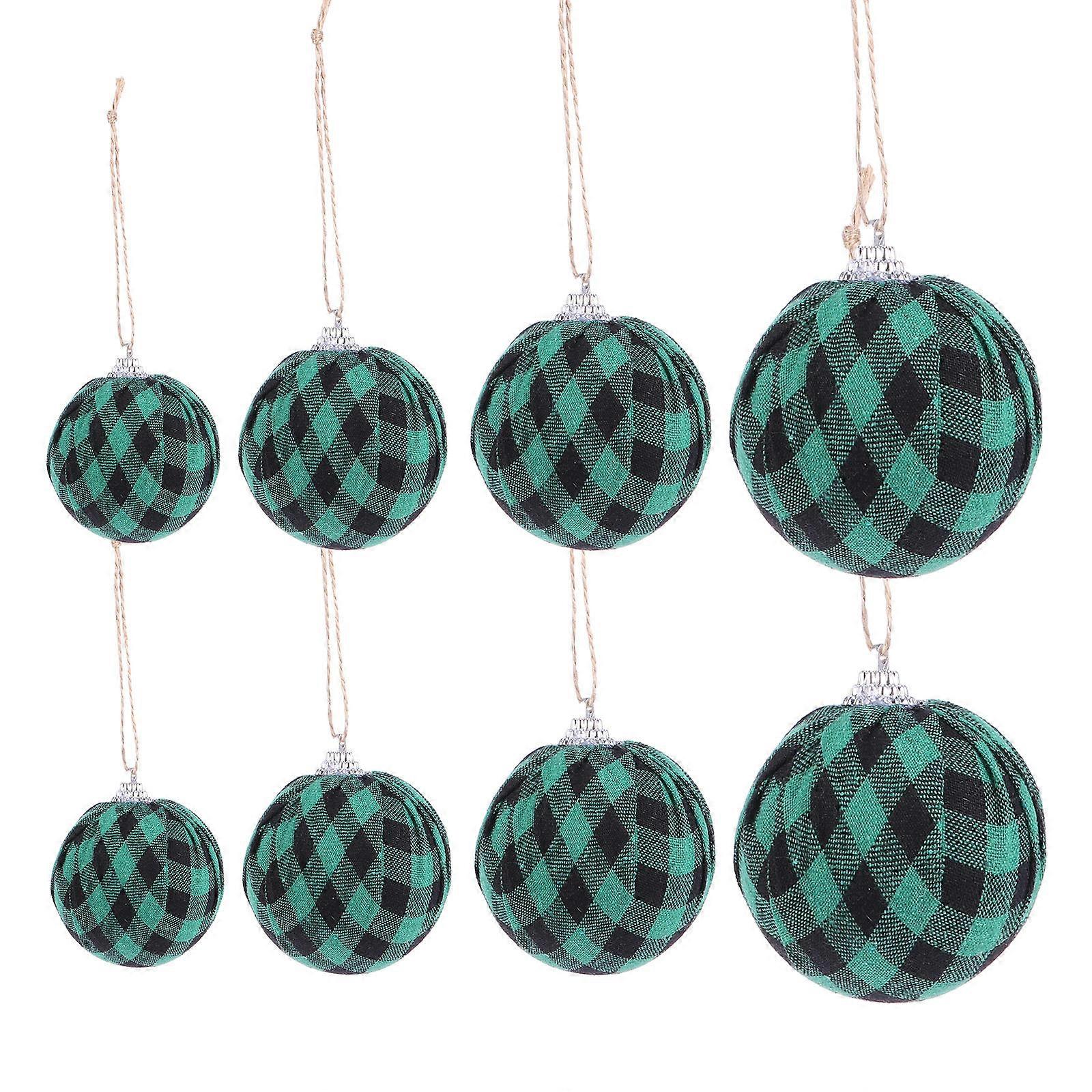 St Patrick's Day Decorative Cloth Balls for Hanging and DIY Projects in Olive Green Color 8 Pieces