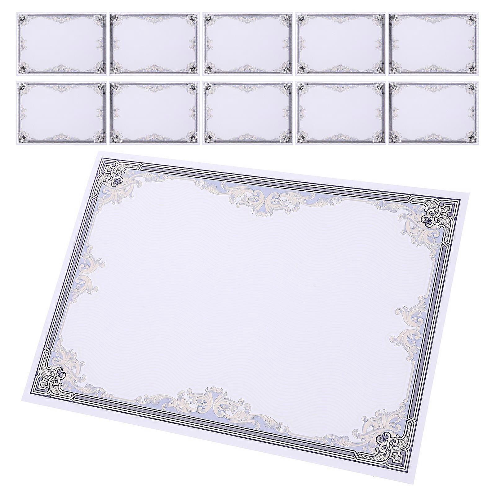 Blue Printable Blank Certificate Paper for Writing Smooth Edges Rounded Corners 50 Sheets