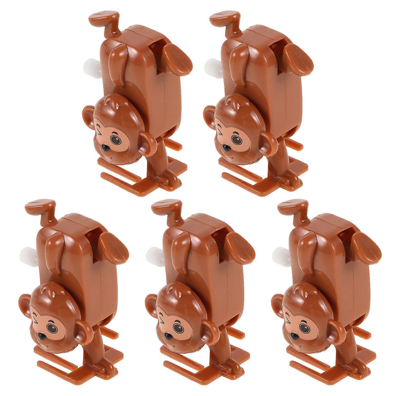 5pcs Cute Wind Up Animal Favors for Clockwork Fun, Enhancing Hand Eye Coordination, Engaging Cartoon Design for Birthday Parties