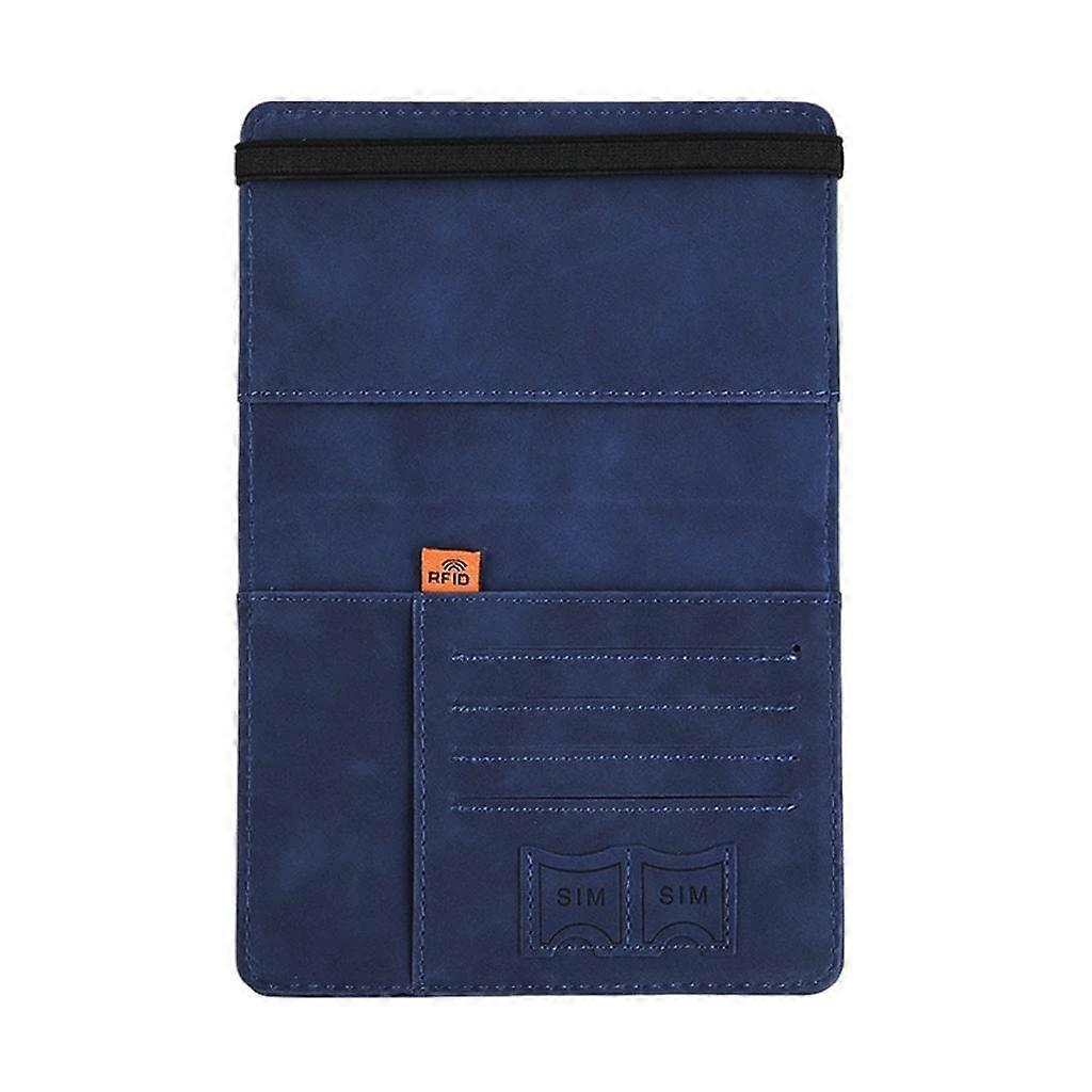 Passport Holder, Travel Wallet, Document Organizer, Card Case, Red And Deep Blue, 15 x 21 cm