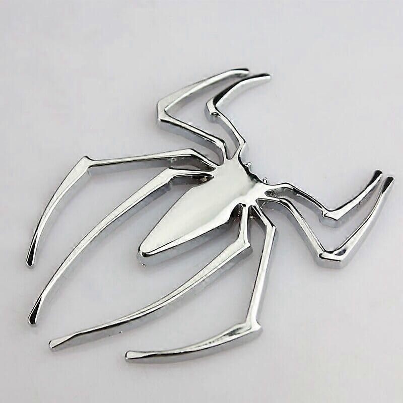 Car Emblem Spider 3D Metal Silver Logo 7.7 x 5.5 cm for Cars Tuning and Customization, Compatible with Various Models