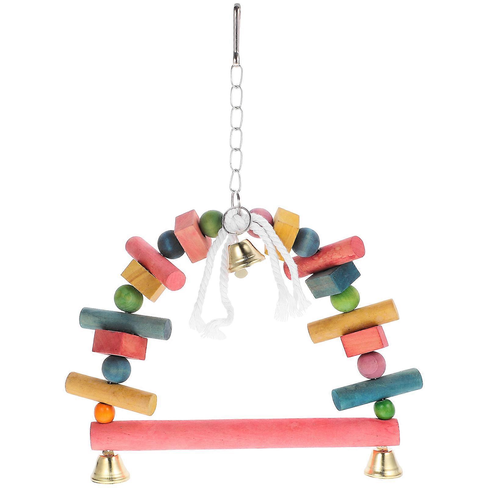 Parakeet Cage Accessories 4Pcs Bite Resistant Swing Stand For Pet Birds Indoor Use 20X27Cm Rectangular Toy