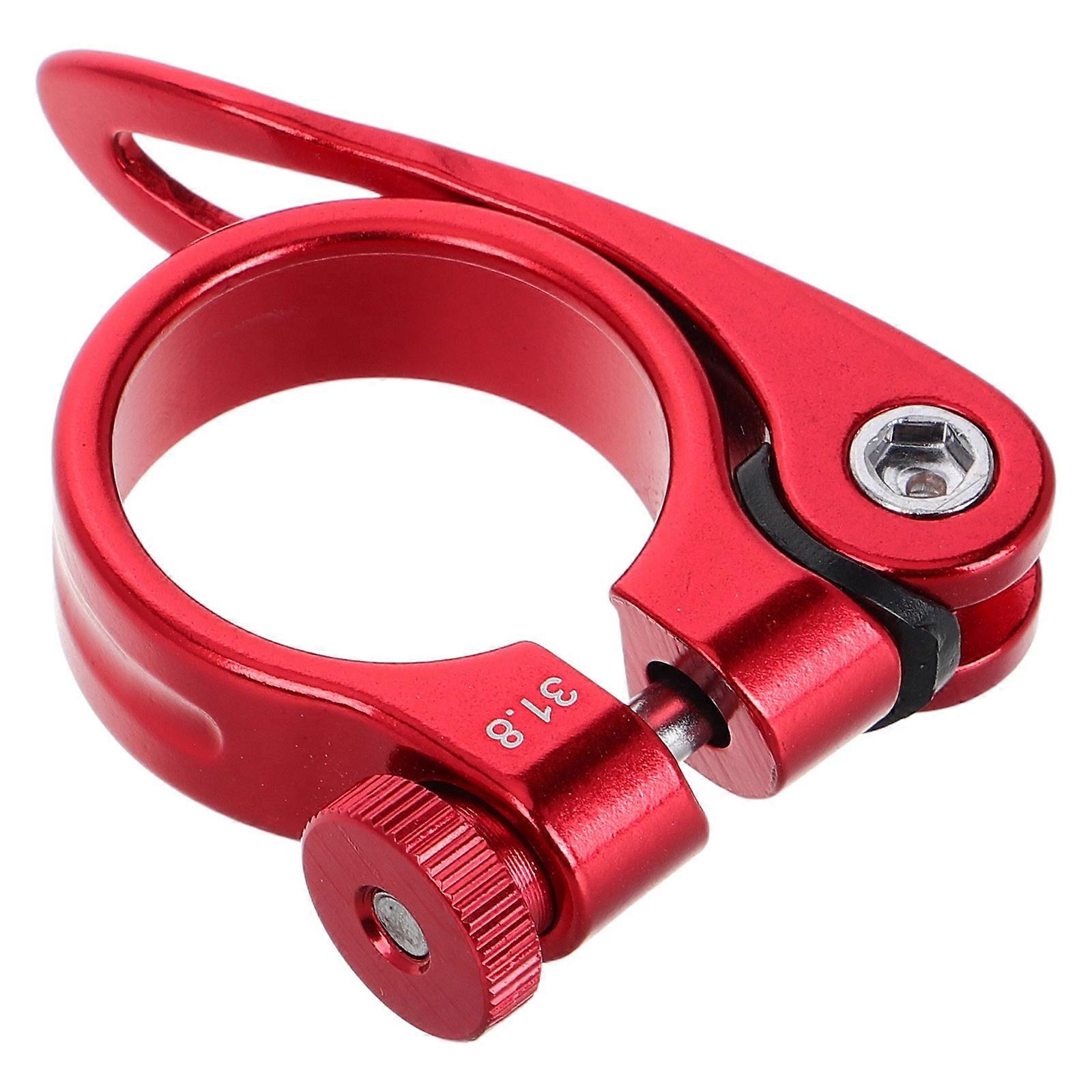 Saddle Tube Clamp 2Set Quick Release Design For Biking Enthusiasts Easy Installation Reliable Performance Red Aluminum