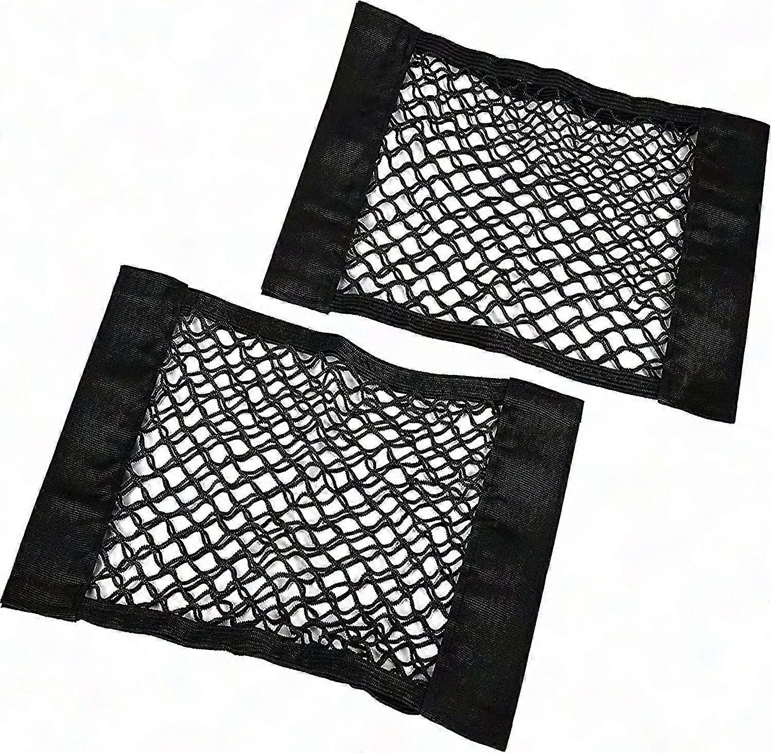 2 Pack Universal Car Trunk Storage Net - Adjustable Elastic Mesh Organizer for Cargo (Black)
