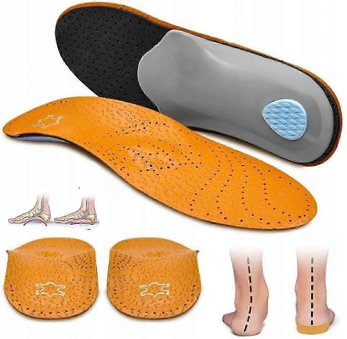 Shoes Insoles For Flat Feet, Valgus Supination, Orthopedic, Leather
