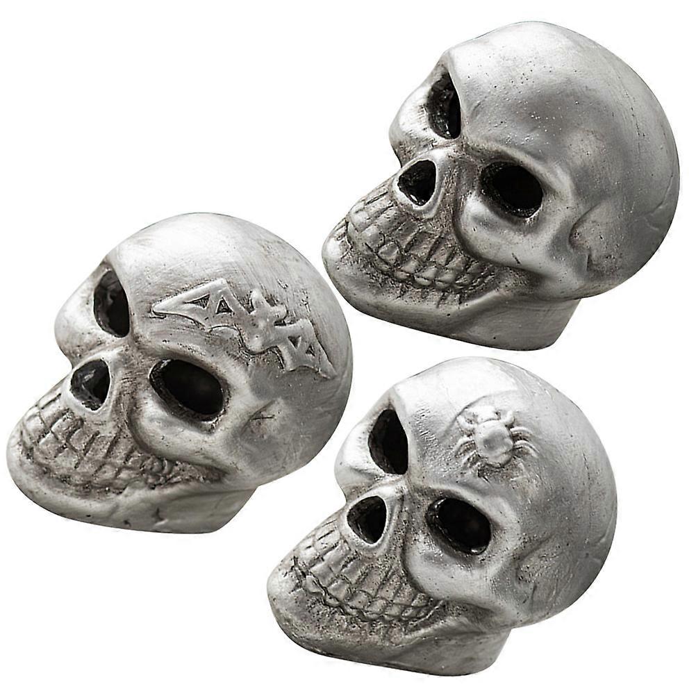 Miniature Skull Display Handcraft Skull Model Home Decoration Silver Visual Impact 3Pcs