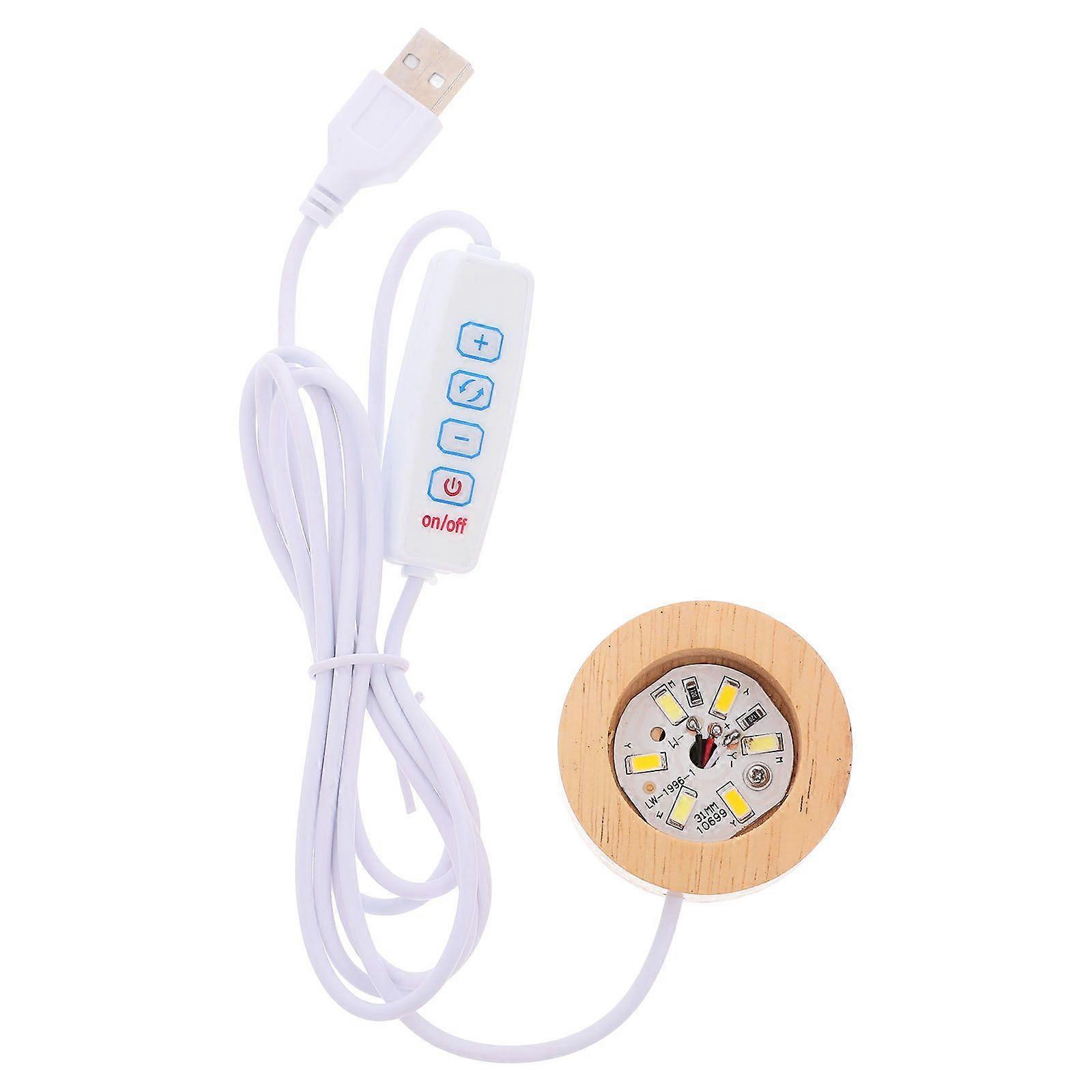 Wooden Lamp Base Led Light Display Stand For Gazing Ball Illumination Handcrafting Round Pedestal For Night Light Table Decor And Diy Projects