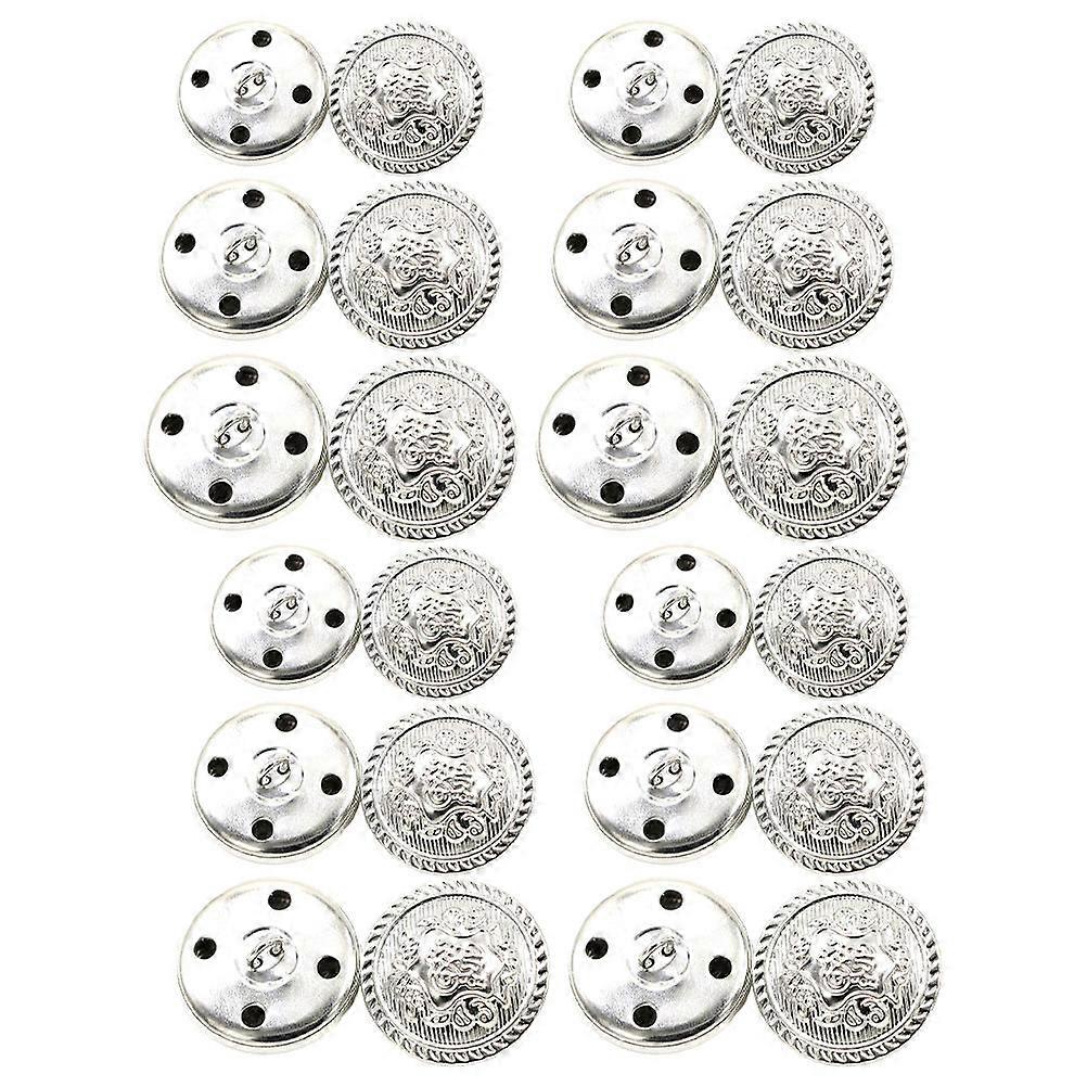 Metal Buttons Copper Material for Blouses Silver Decorative Use 30Pcs