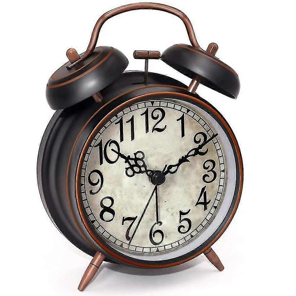 Ağır Uyuyanlar Yetişkinler İçin Yüksek Sesli Çalar Saat, Arka Işıklı Sessiz Tıklamayan Kuvars, ikiz Zil