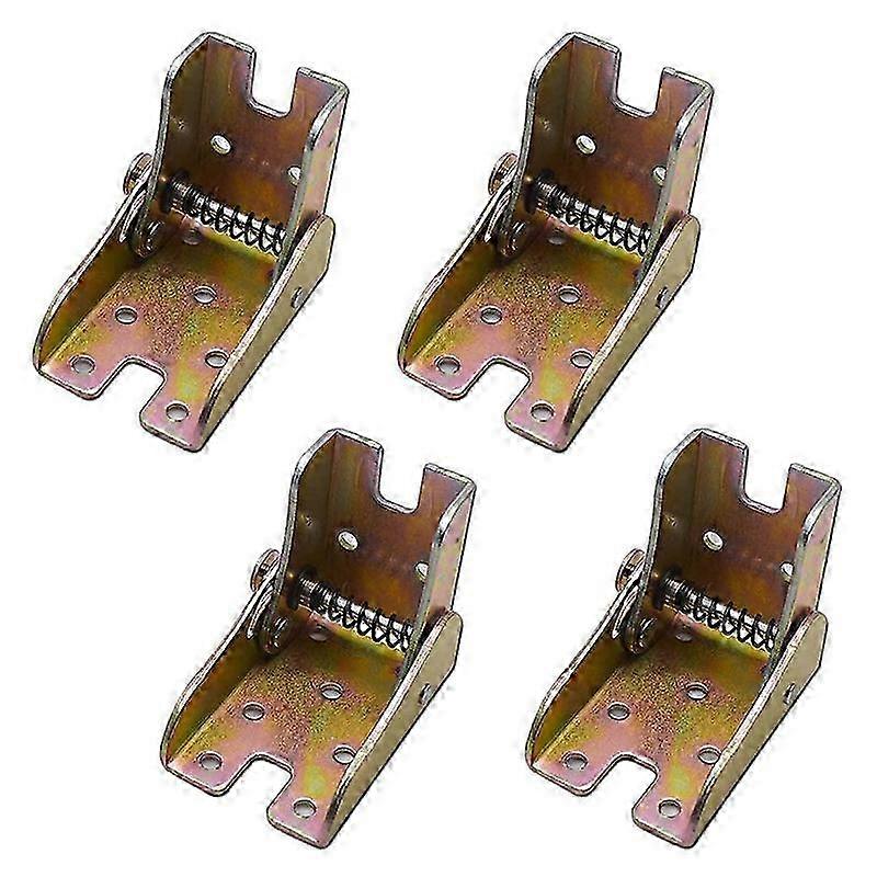 Foldable Furniture Legs with Brackets: 4 Pack Locking Bed Support, 2.4 in Height & Spring Loaded, Perfect for any Furniture Item