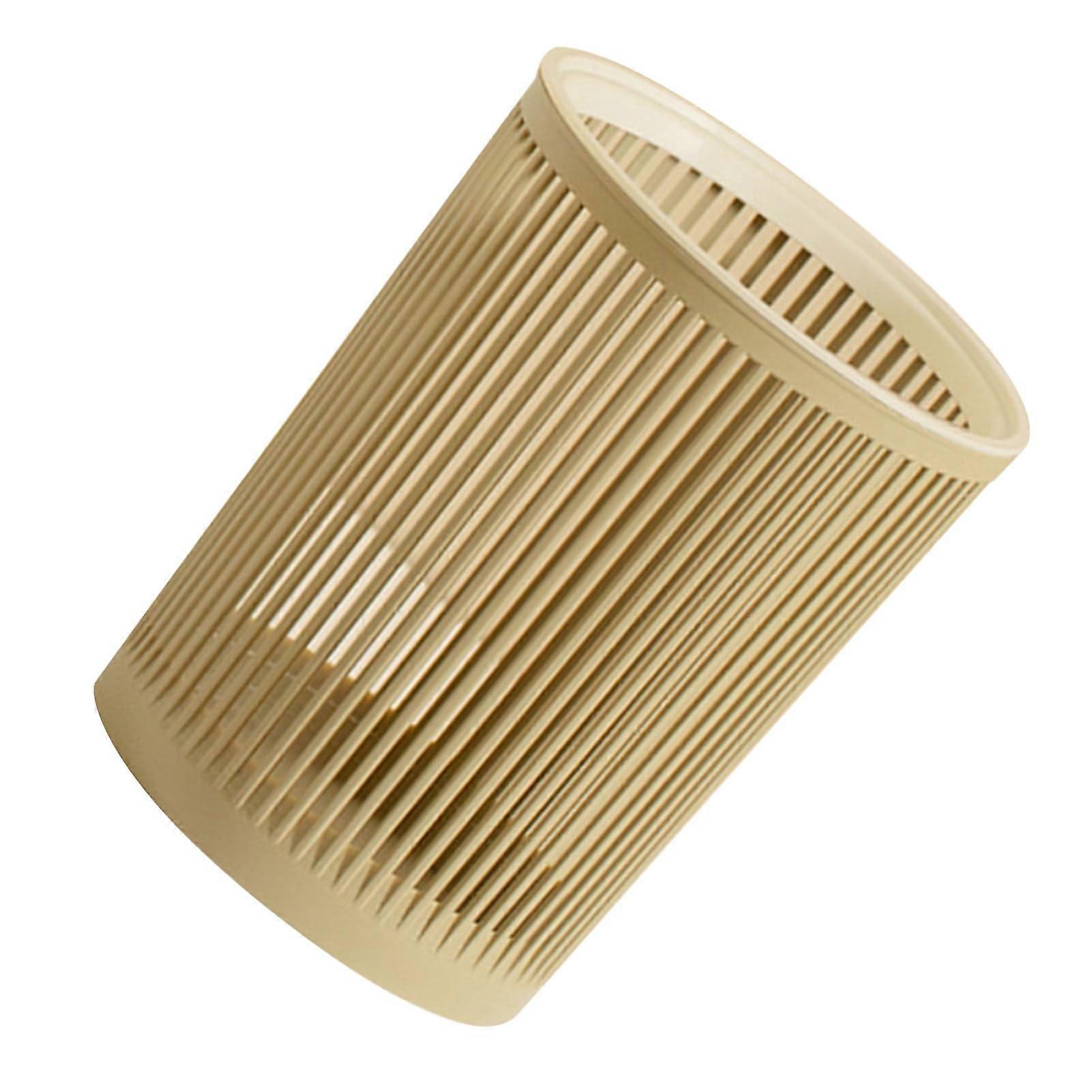 Plastic Large Capacity Hollow Trash Can, Khaki Multi Trash Bin for Newspapers, Magazines, and Small Item Storage