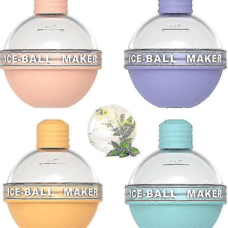4 Pack Creative Ice Ball Mold Whiskey Sphere Ice Cube Bulb Ice Mold Food Grade Silicone Ice Cube Bal