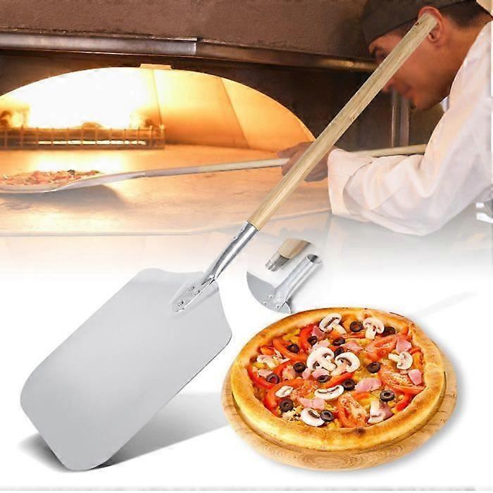 Aluminum Pizza Peel - Convenient and Strong Thread - Pizza Peel with Rounded Edges - with Removable Wooden Handle - 76.5 CM