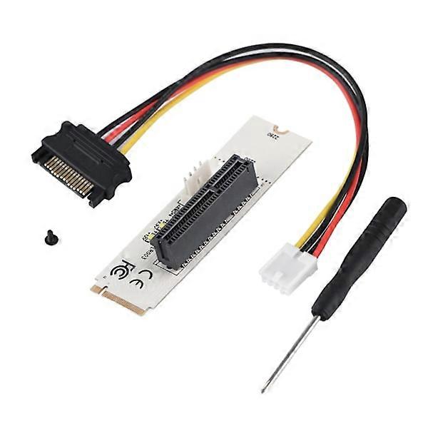 NGFF M.2 Key M to PCI-E Express 4X Riser Card Adapter with LED Voltage Indicator SATA Power