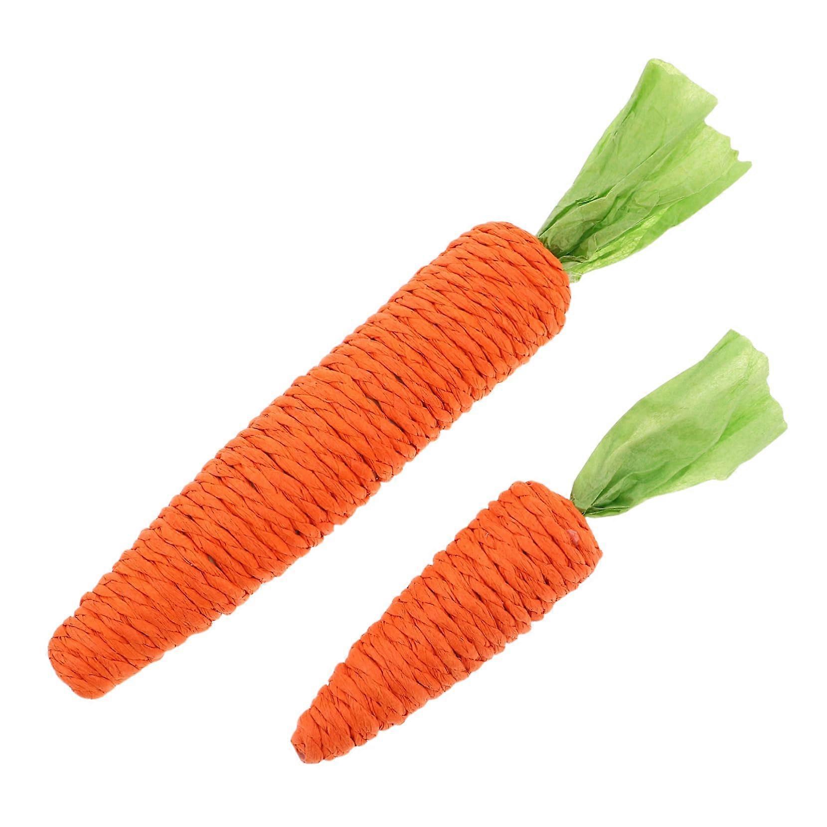 2pcs Interactive Kitten Chew Carrot Shape 2Pack Cat Toys For Indoor Cats And Kittens Dental Teething Aid Paw Exercise