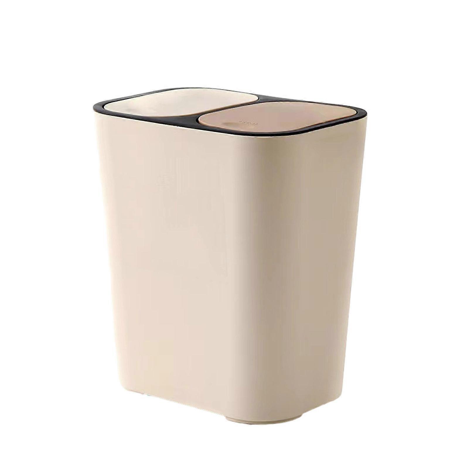 Household Recycling Garbage Can Innovative For Easy Sorting Rectangle Plastic Push-button Trash Can