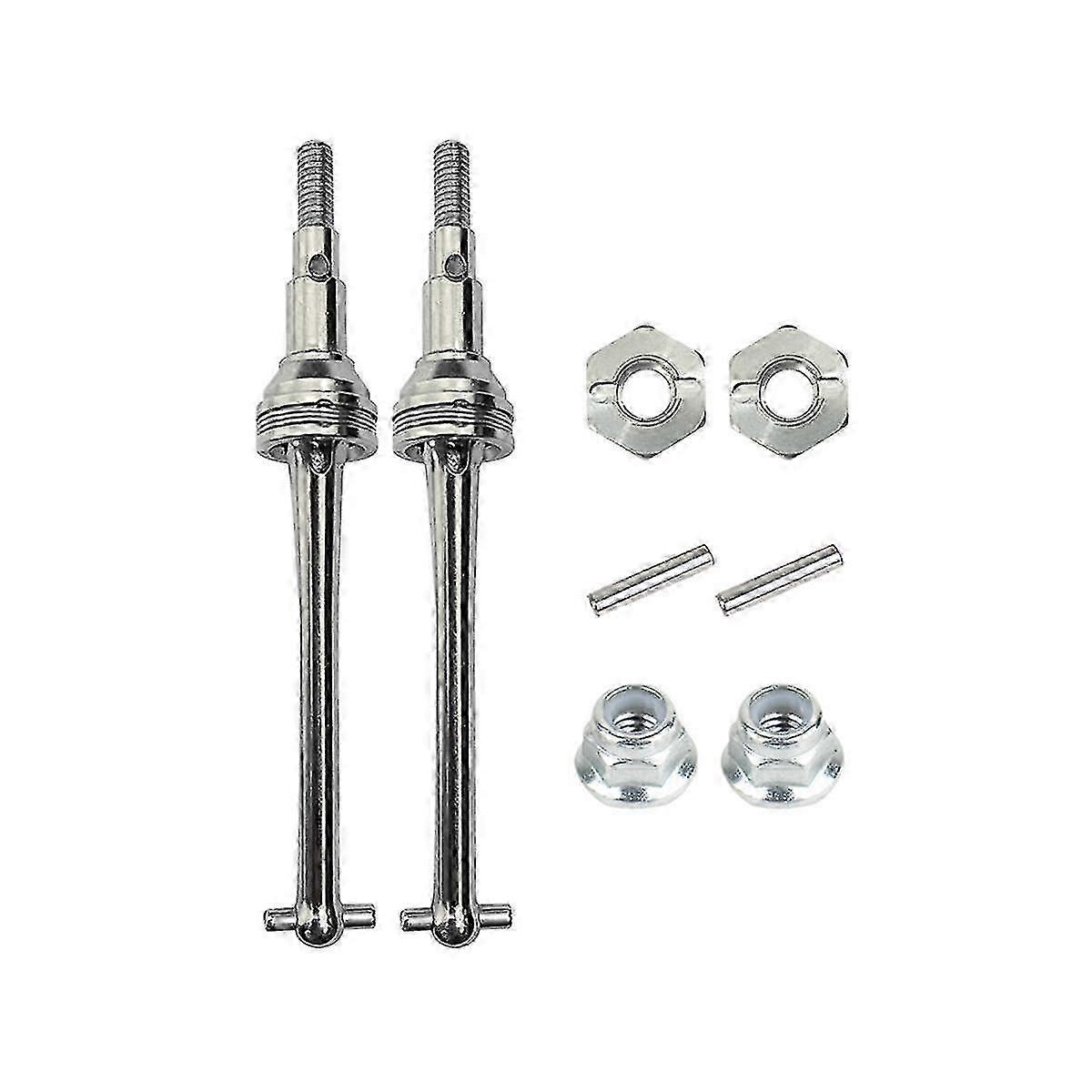 MjxハイパーゴーH16 16 16207 16208 16209 16210 1/16 Rcカーアップグレードパーツ用の金属フロントドライブシャフトCVDと12mmホイール六角