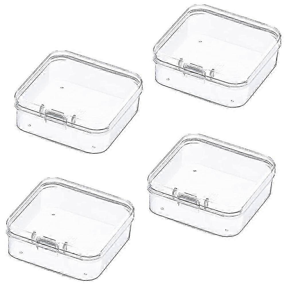 Clear Plastic Beads Storage Box with Hinged Lid - Storage Containers for Beads