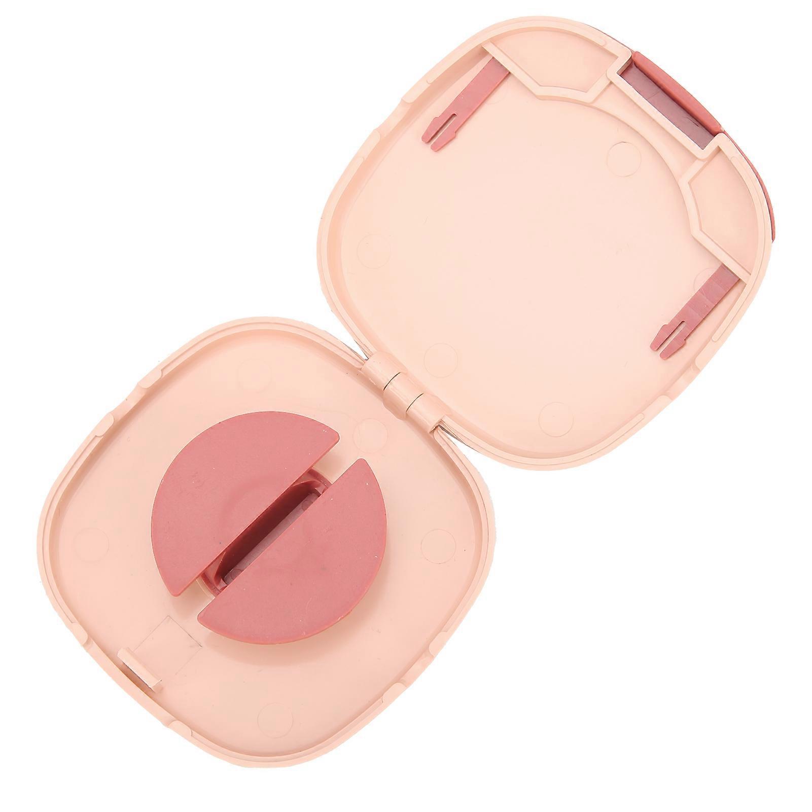 Portable Rotatable Cable Management Box 7x7x1.5cm Pink Organizer