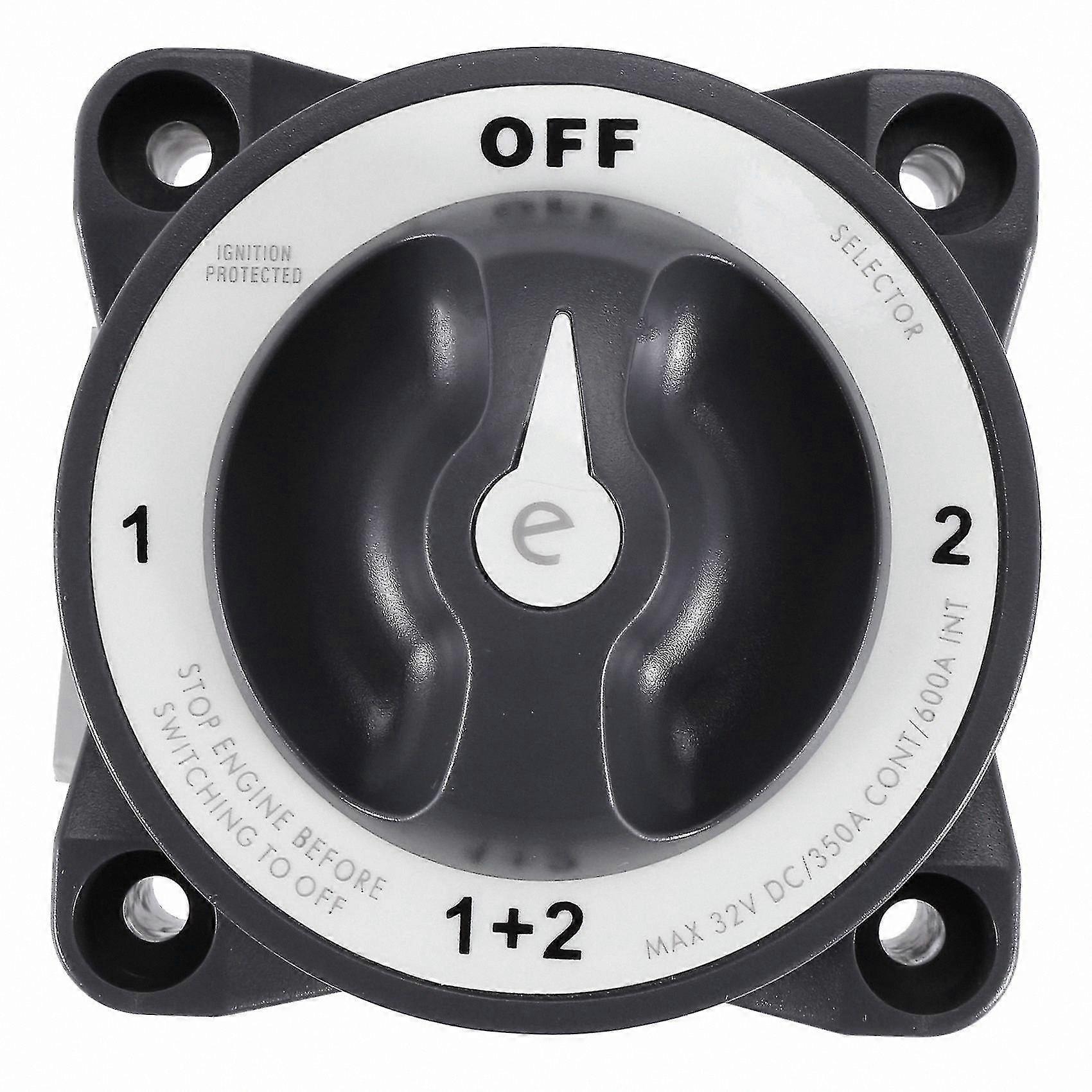 4-Position Waterproof Dual Battery Isolator Switch, 32V 350A On/Off Disconnect for E-Series