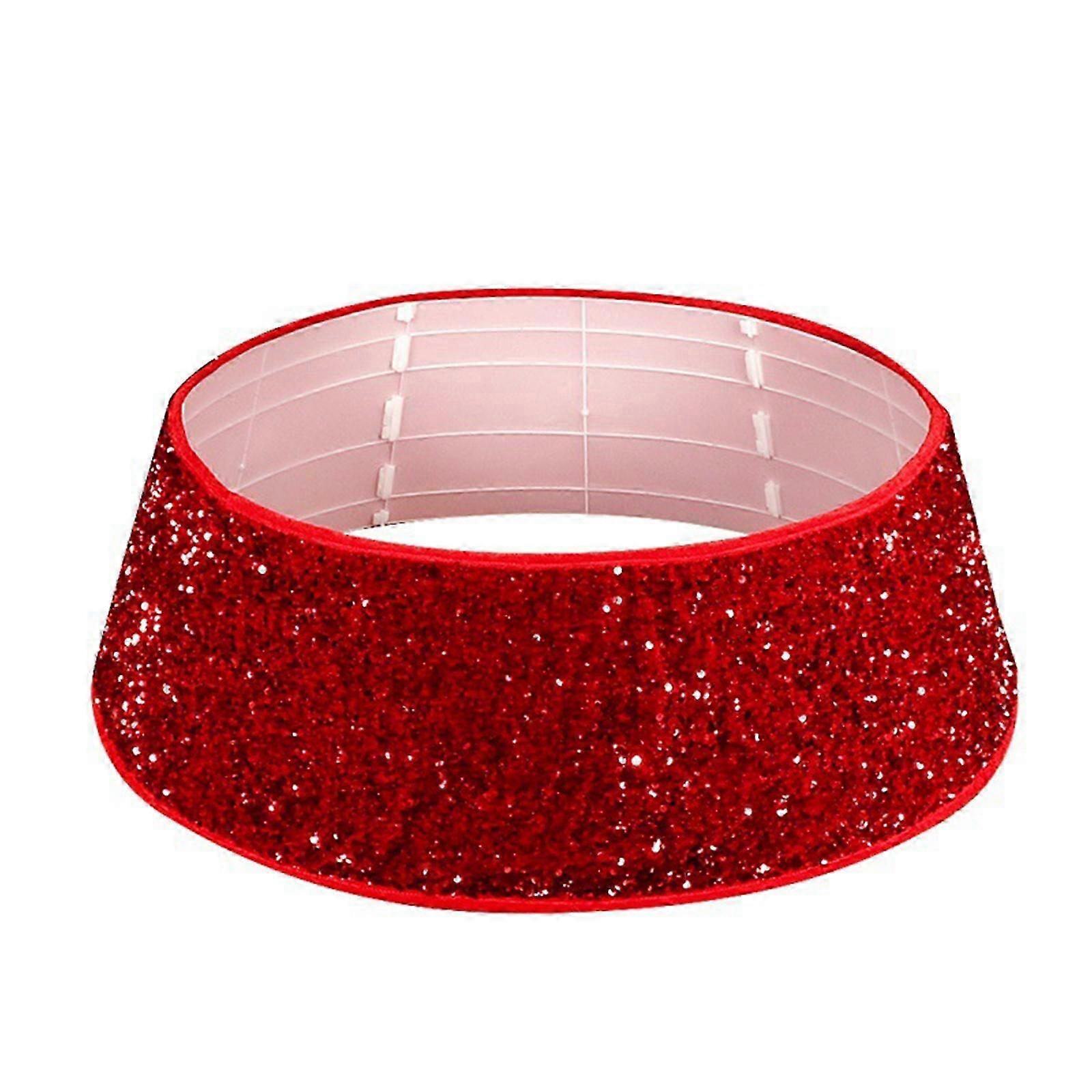 Elegant Holiday Decor, Sequin Christmas Tree Collar, Sparkling Tree Base Cover, Durable Polyester Fiber Skirt, Foldable Christmas Tree Ring for