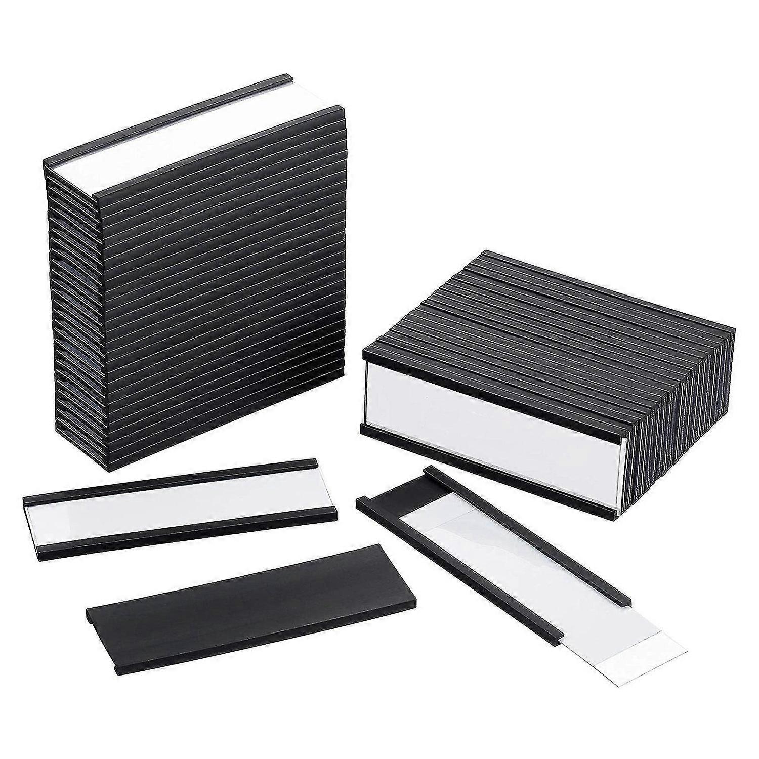 50Pcs Magnetic Label Holders with Data Card Holders for Metal Shelf
