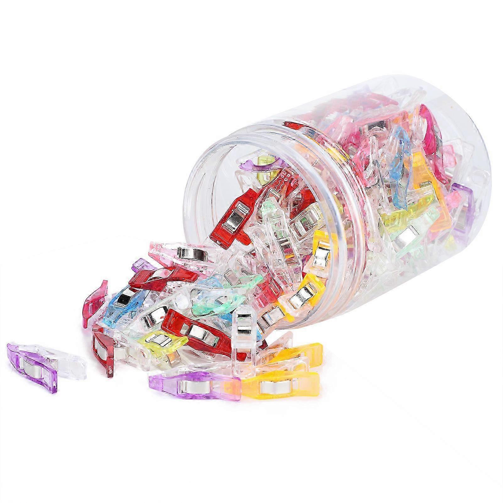 100pcs Small Hemming Clips Fabric Craft Colorful Plastic Sewing Positioning Clips