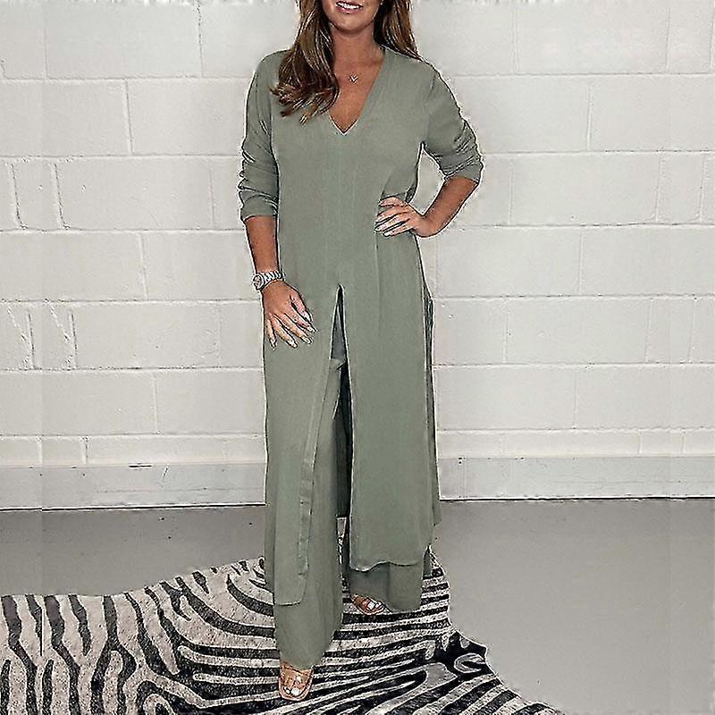 Spring and Autumn Women's Pants Set Long Comfortable Casual Tops Long Pants Two-piece Set 2025