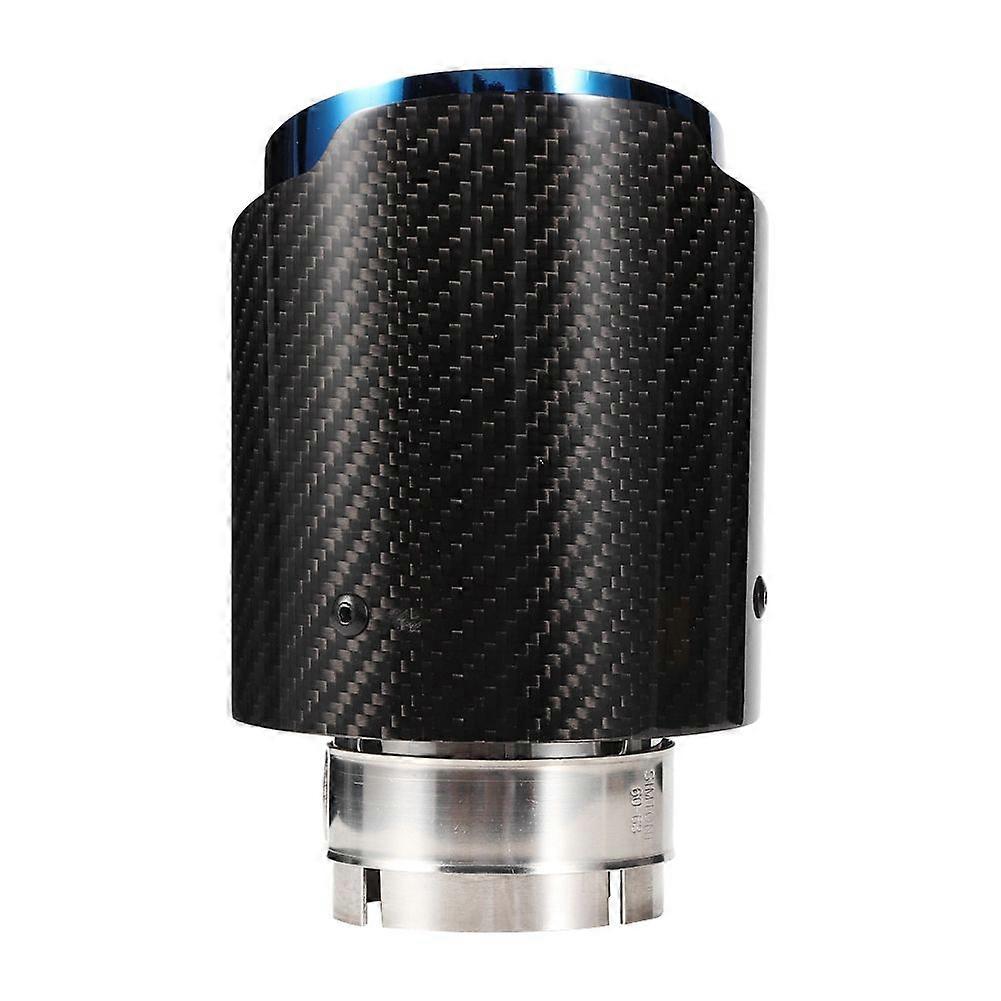 Carbon Fiber Glossy Car Straight Exhaust Pipe Rear Tip Tail Throat 63-101mm