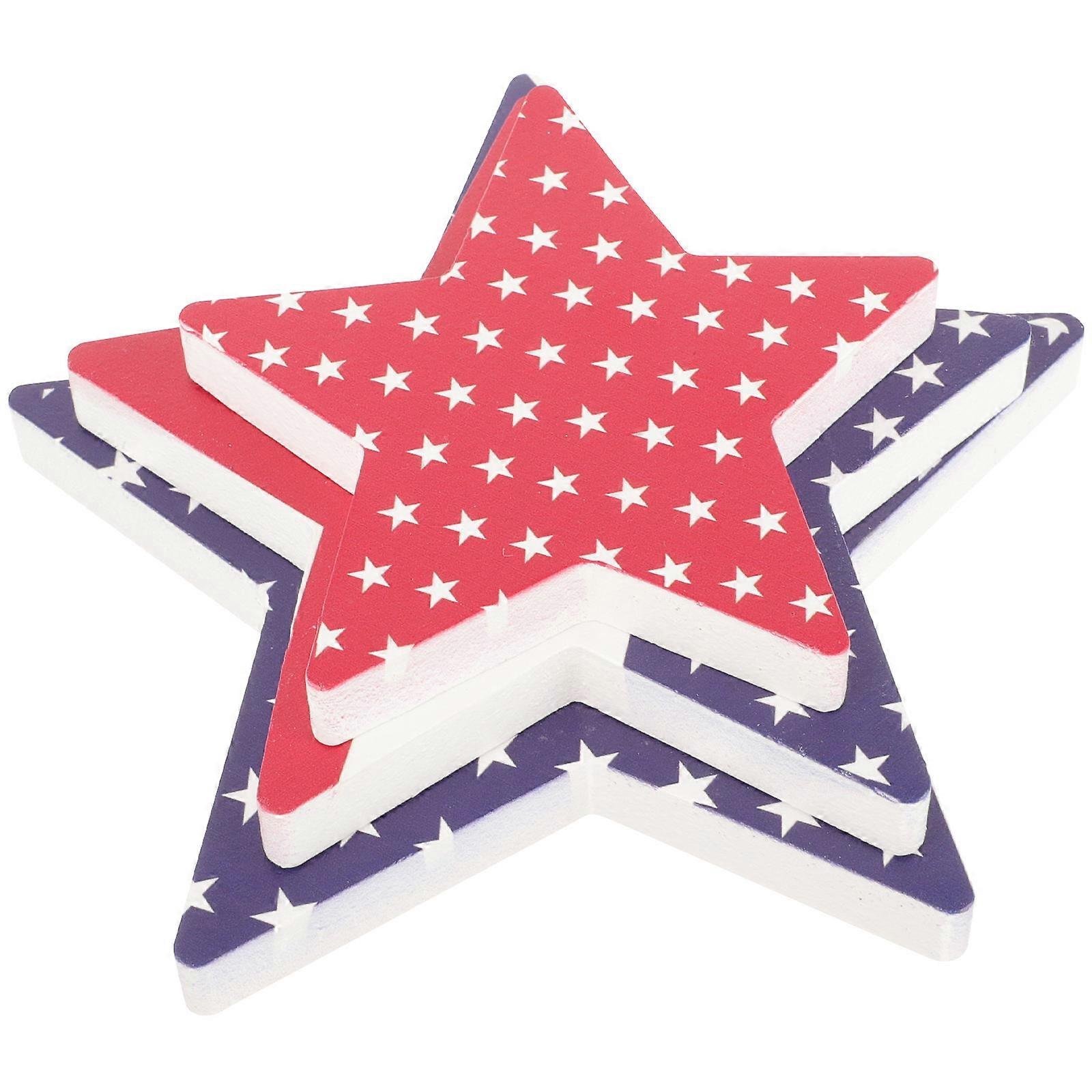 Independence Day Decoration for Decoration 6Pcs Wooden Table Tray Decor