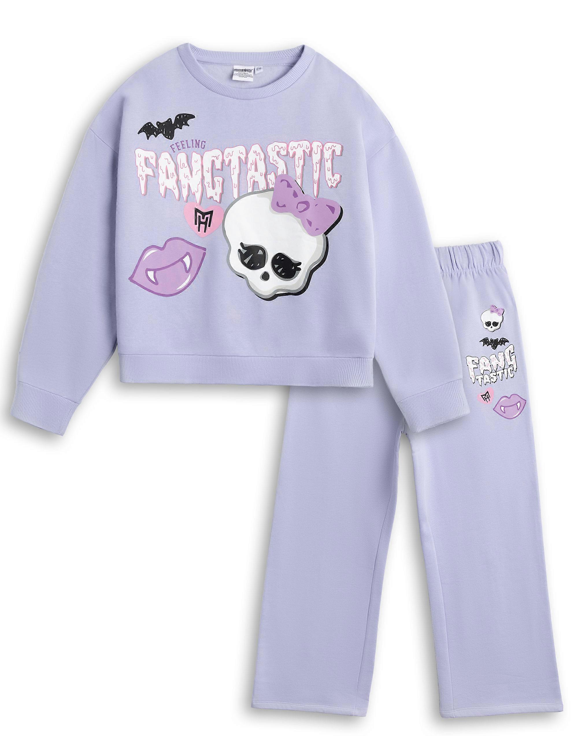 Monster High Girls Sweatshirt and Joggers Set Purple Fangtastic