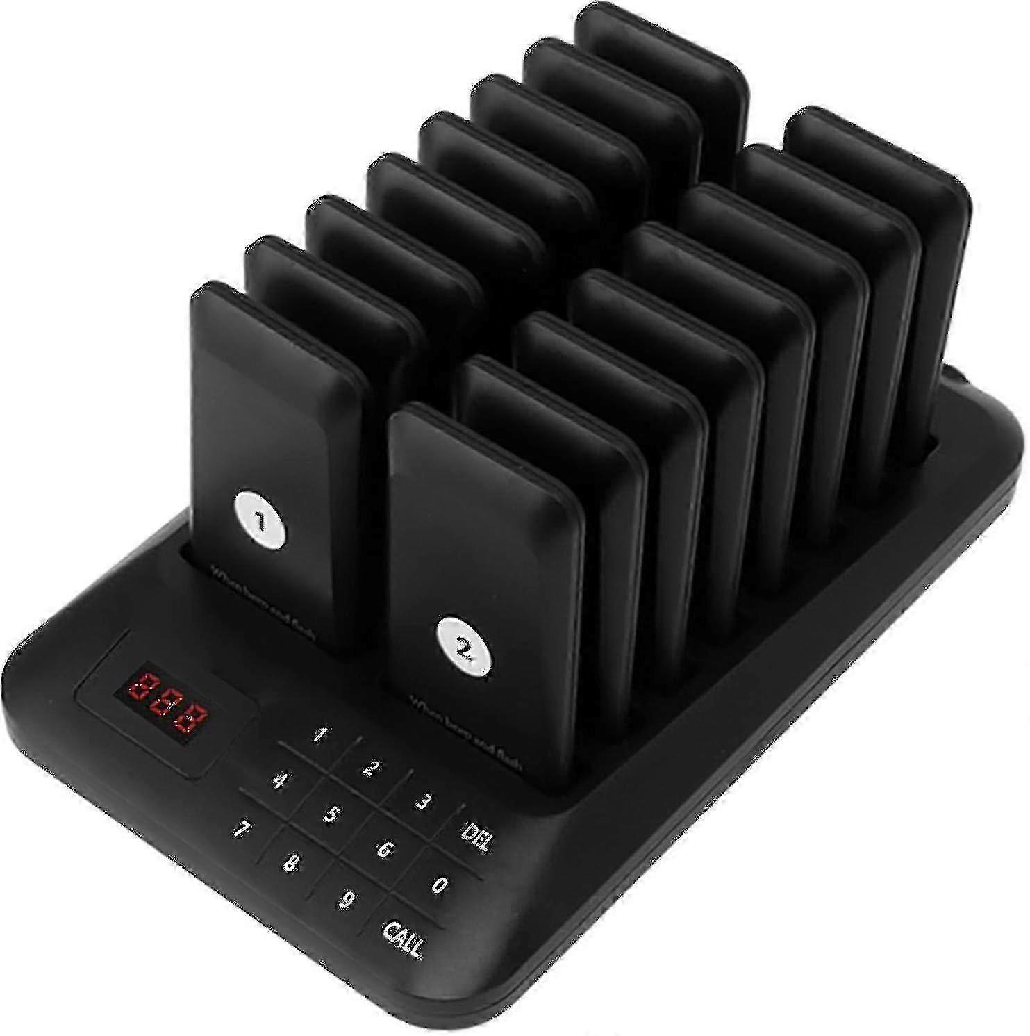 2024 Restaurant Pager System 16 Buzzers Calling Customer Service Touch Screen Waiting