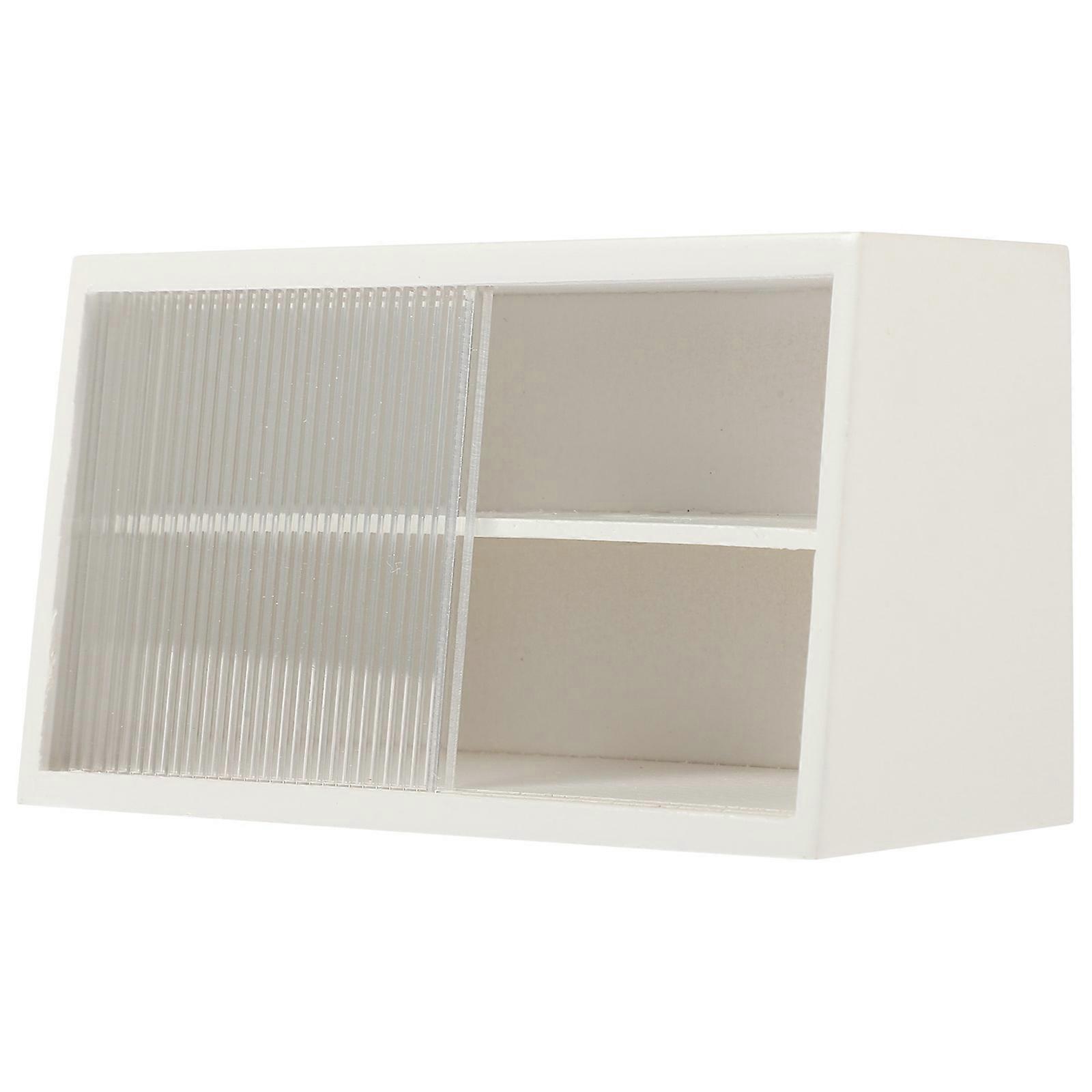 Mini House Display Cabinet White for DIY Use 5Pcs Tiny Furniture Display