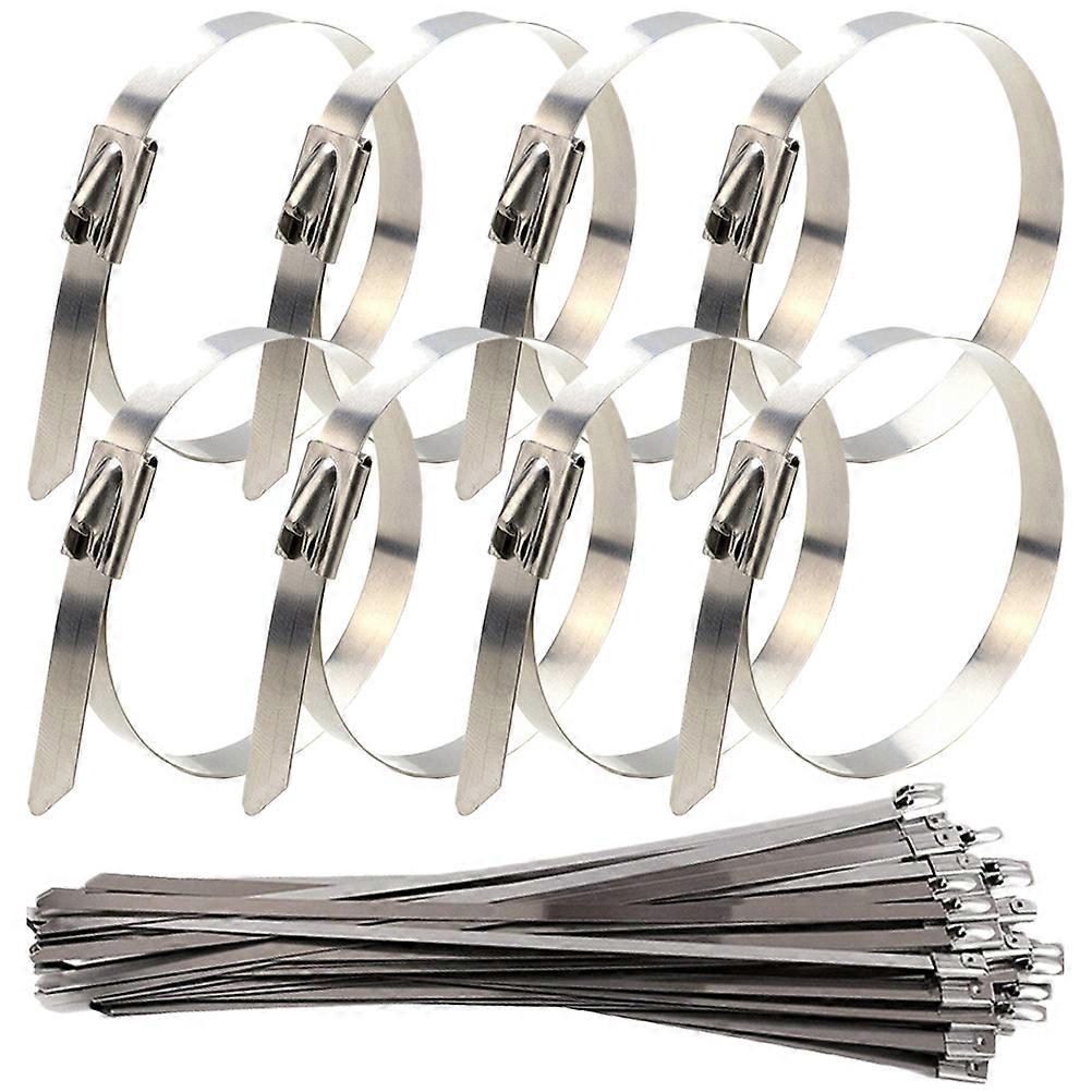 Stainless Steel Cable Ties for Holding Use 100Pcs Silver Metal Multi-Purpose Zip Ties