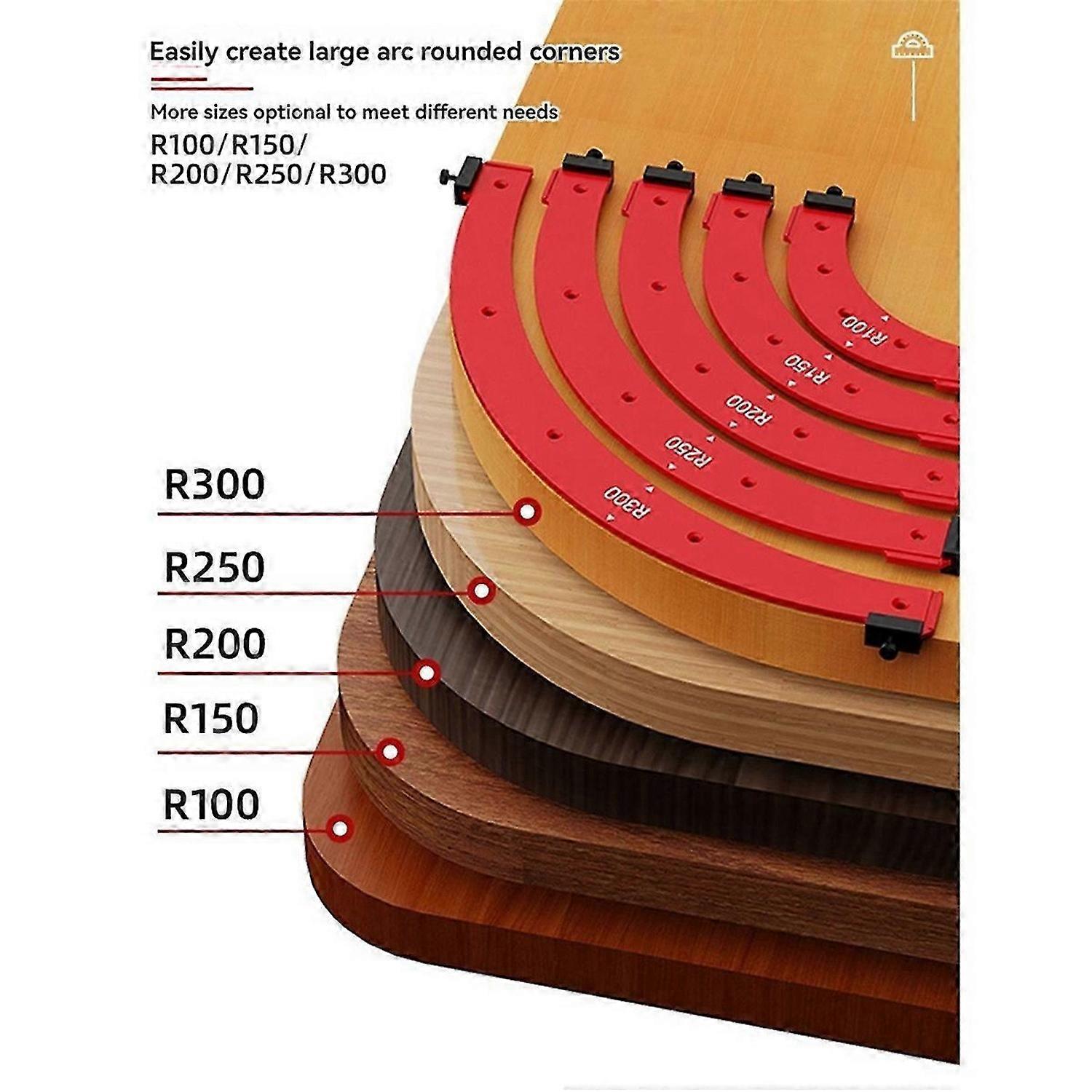 Inner/Outer Corner Large Arc Mold Electric Router Slotting Template Woodworking Curved Angle Chamfer
