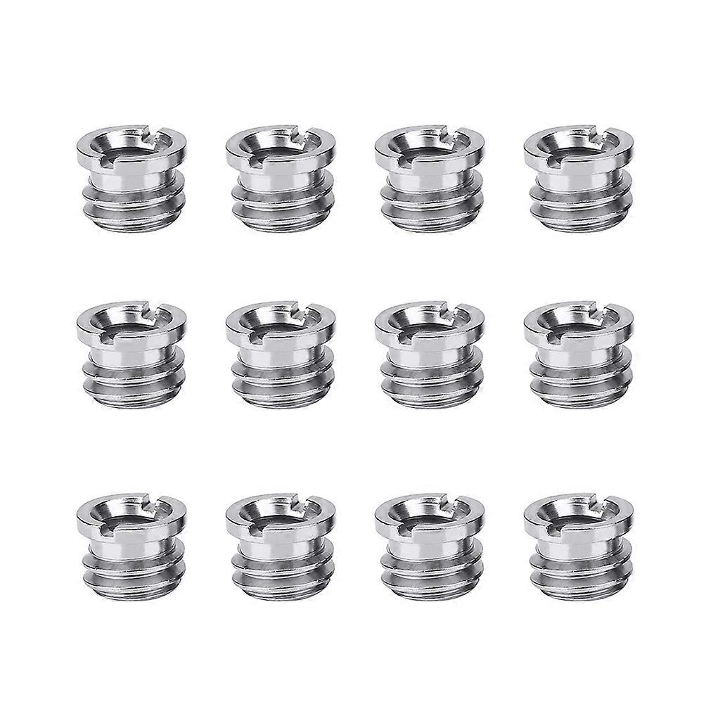 12pcs Aluminium Alloy  1/4'' & 3/8'' Thread Conversion Screw Adapter Photography Accessory