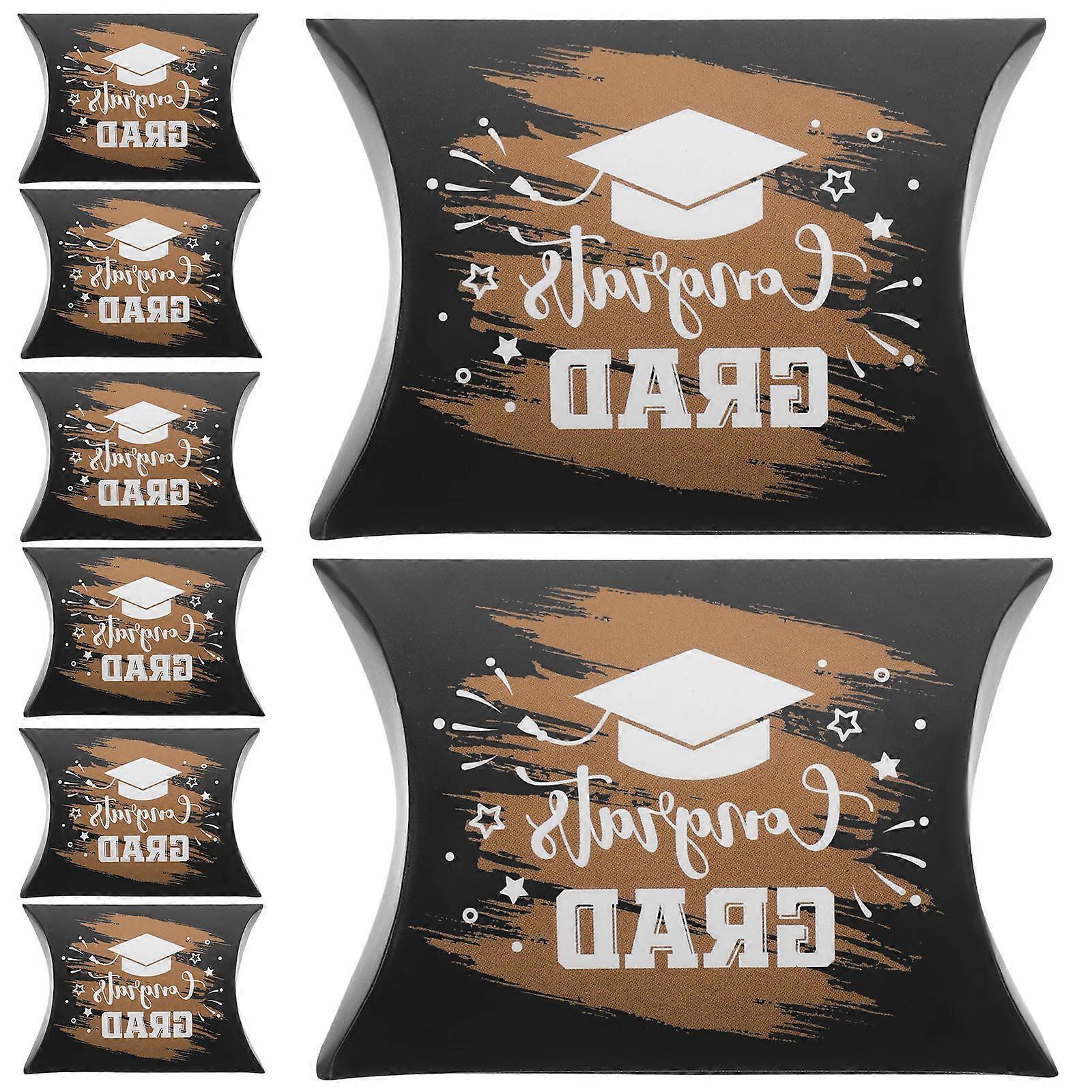 Graduation Sweets Box Orange Paper for Candy Storage 50Pcs